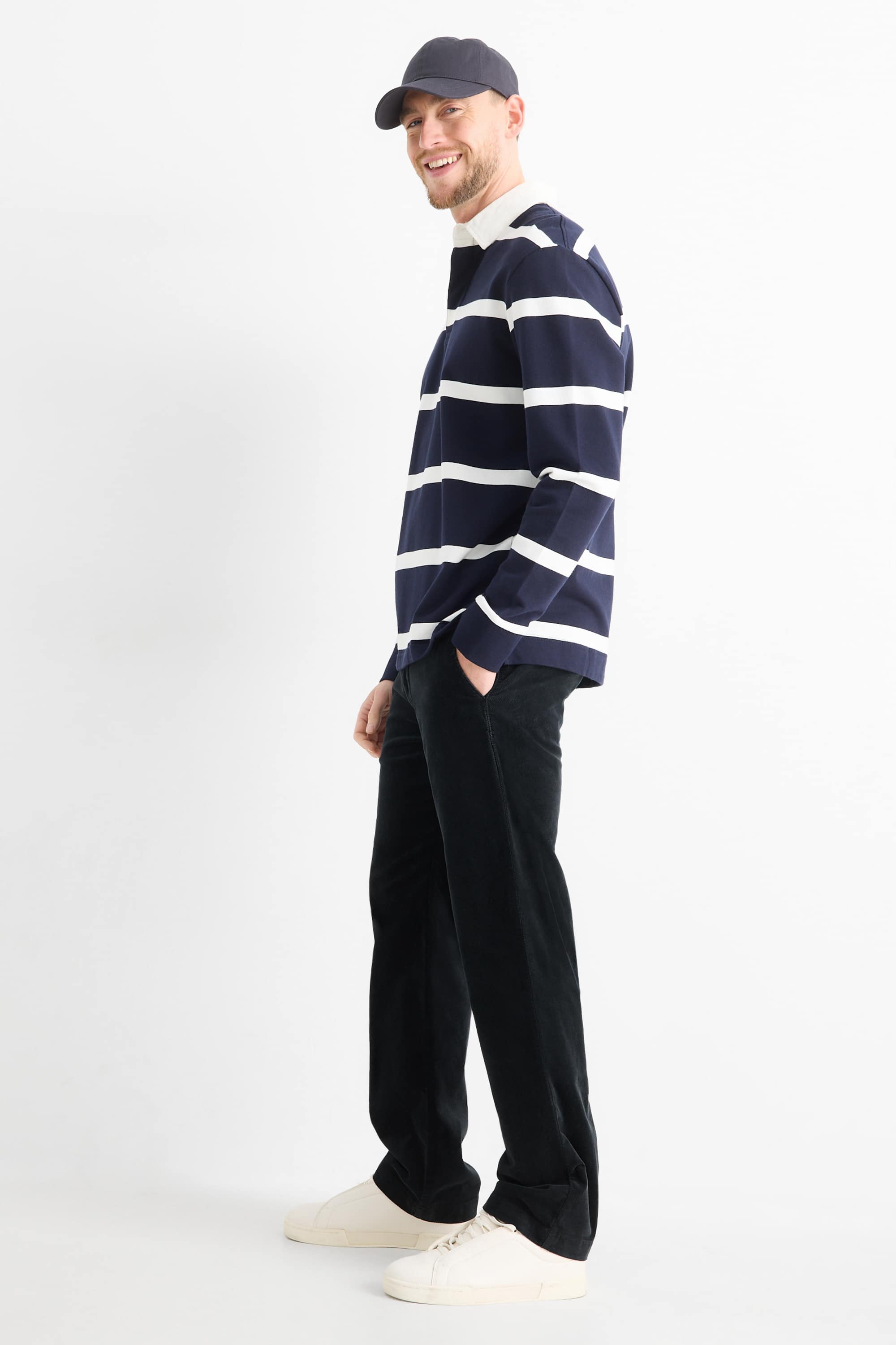 Chinos - regular fit - textured black
