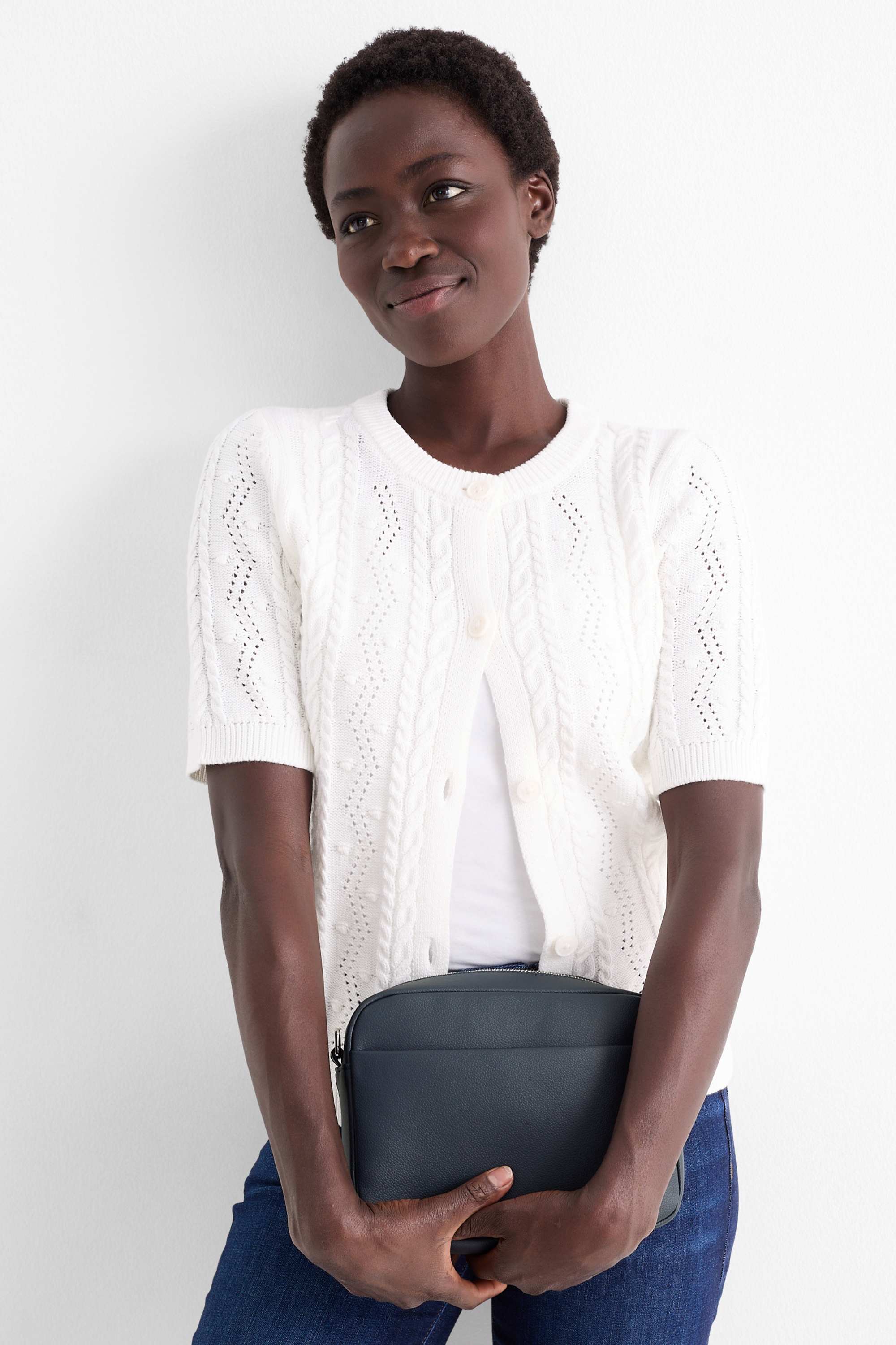 Crossbody bag with detachable bag strap - faux leather dark blue