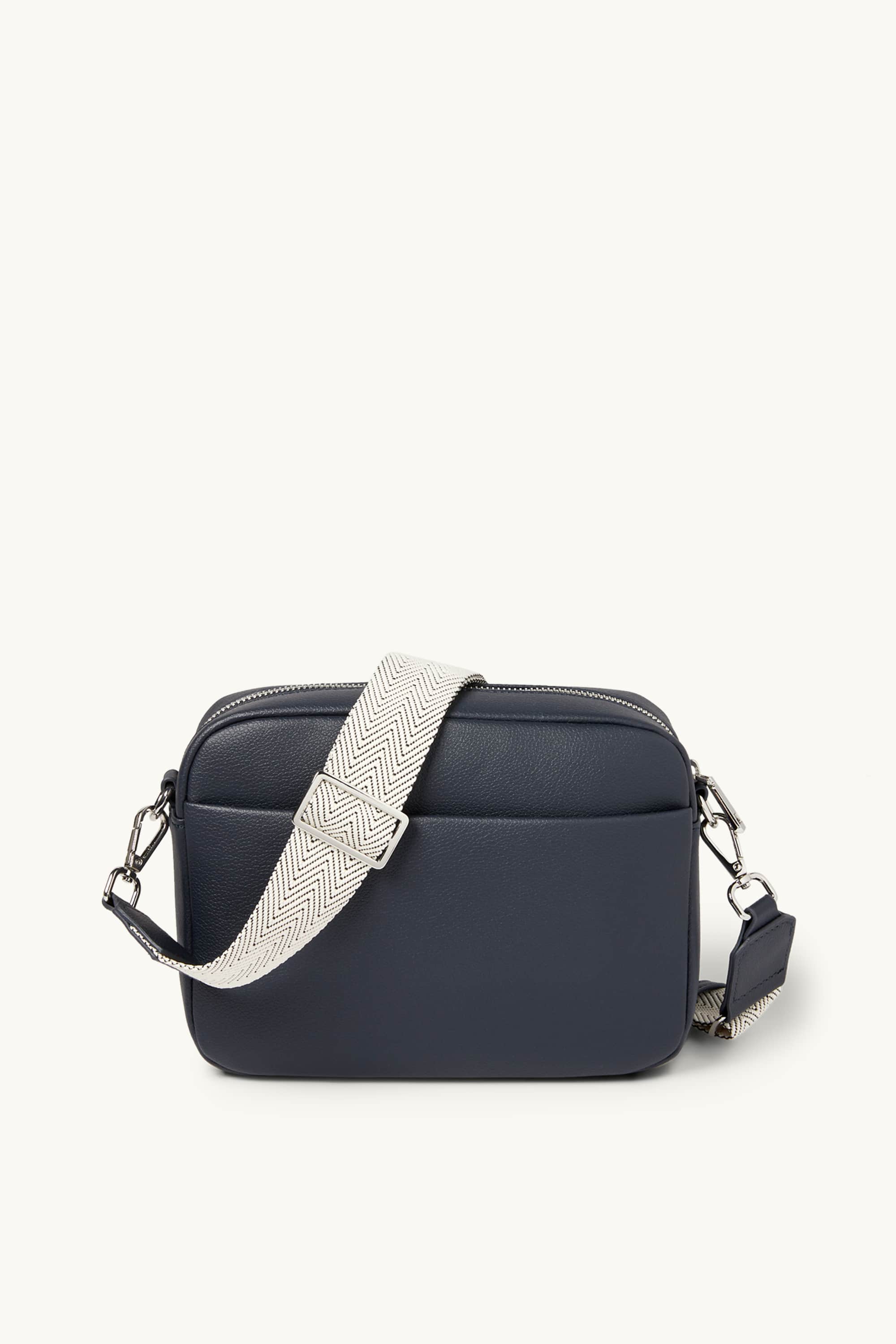 Crossbody bag with detachable bag strap - faux leather dark blue