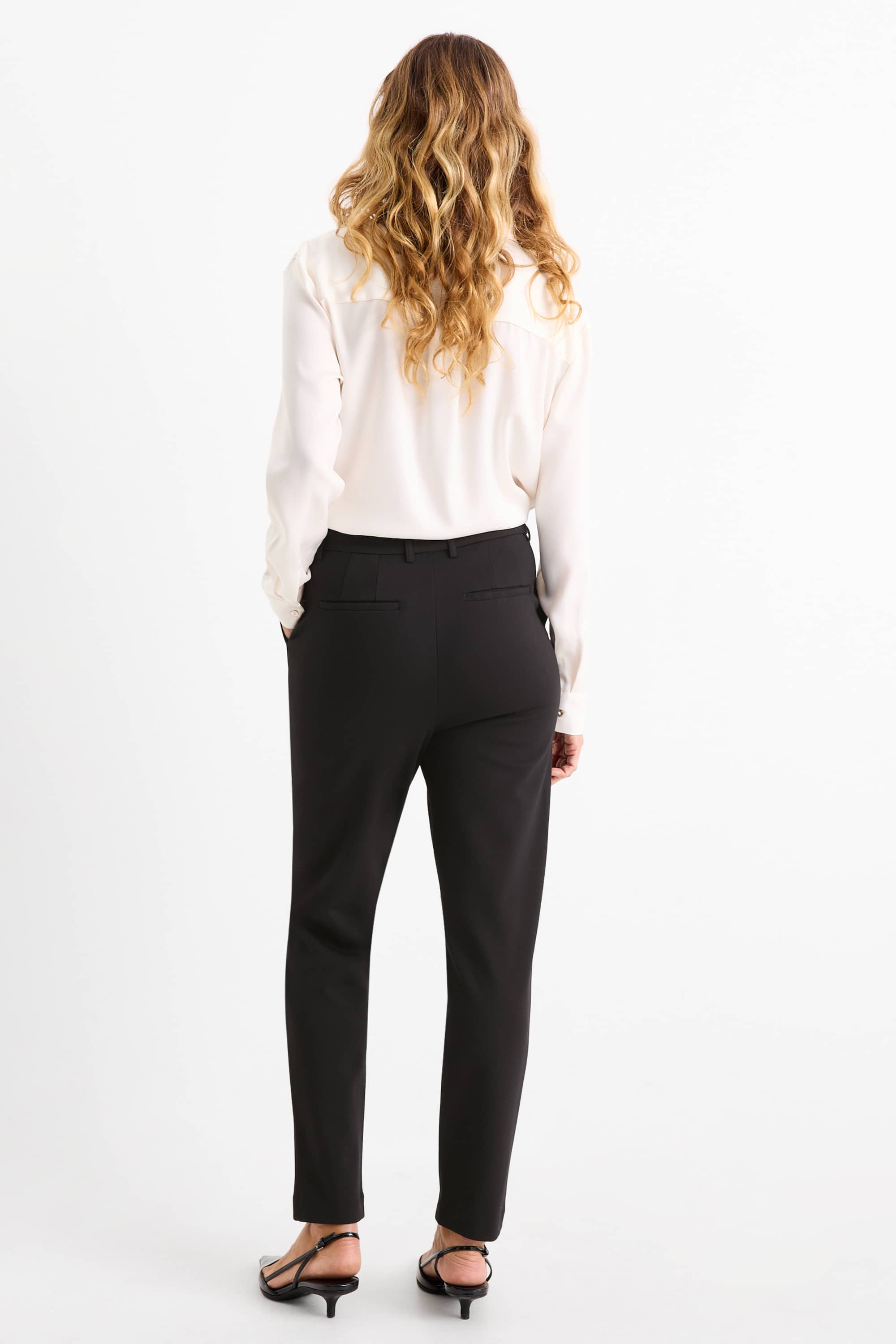 Cloth trousers - high waist - tapered fit black