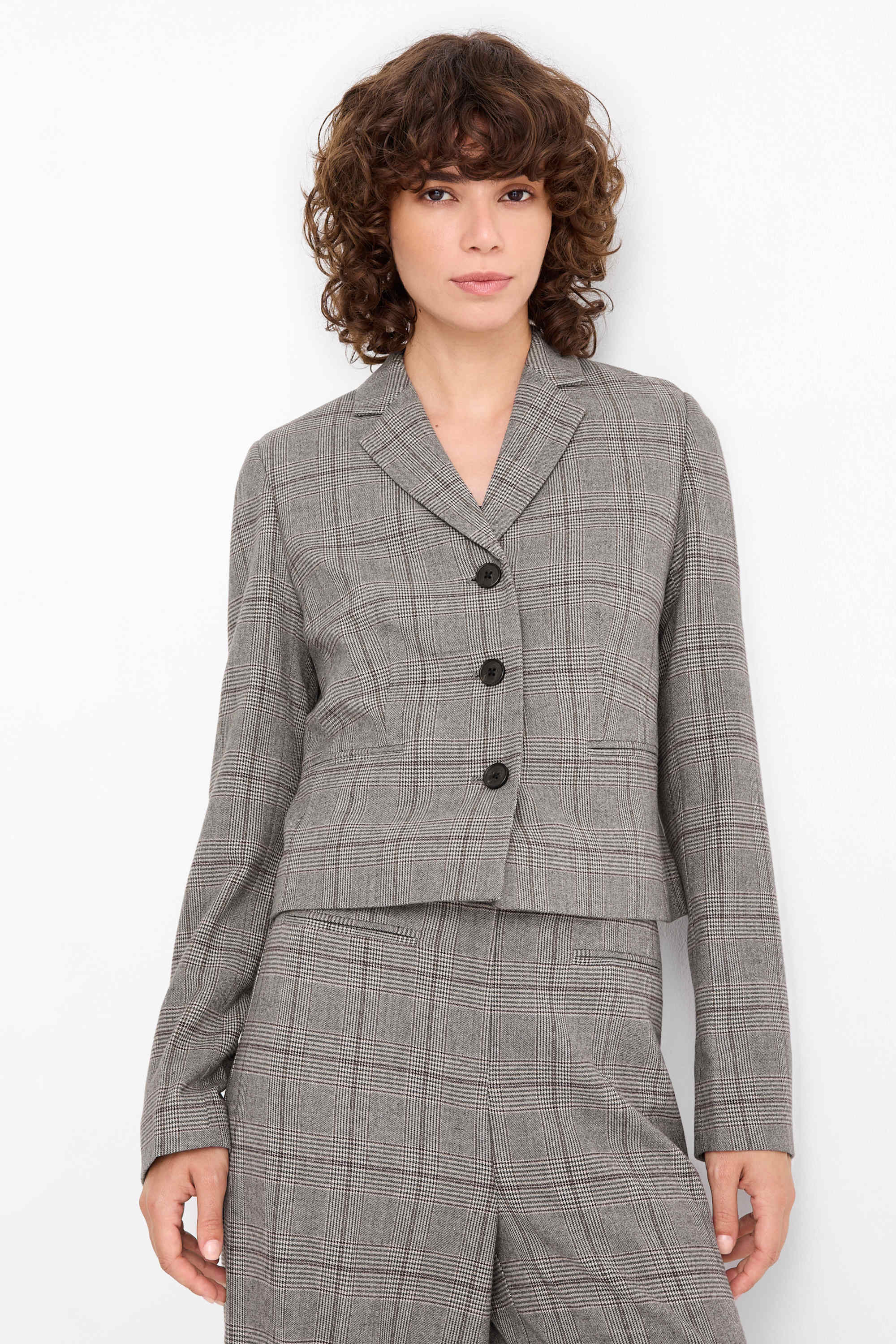 Business blazer - fitted - check gray