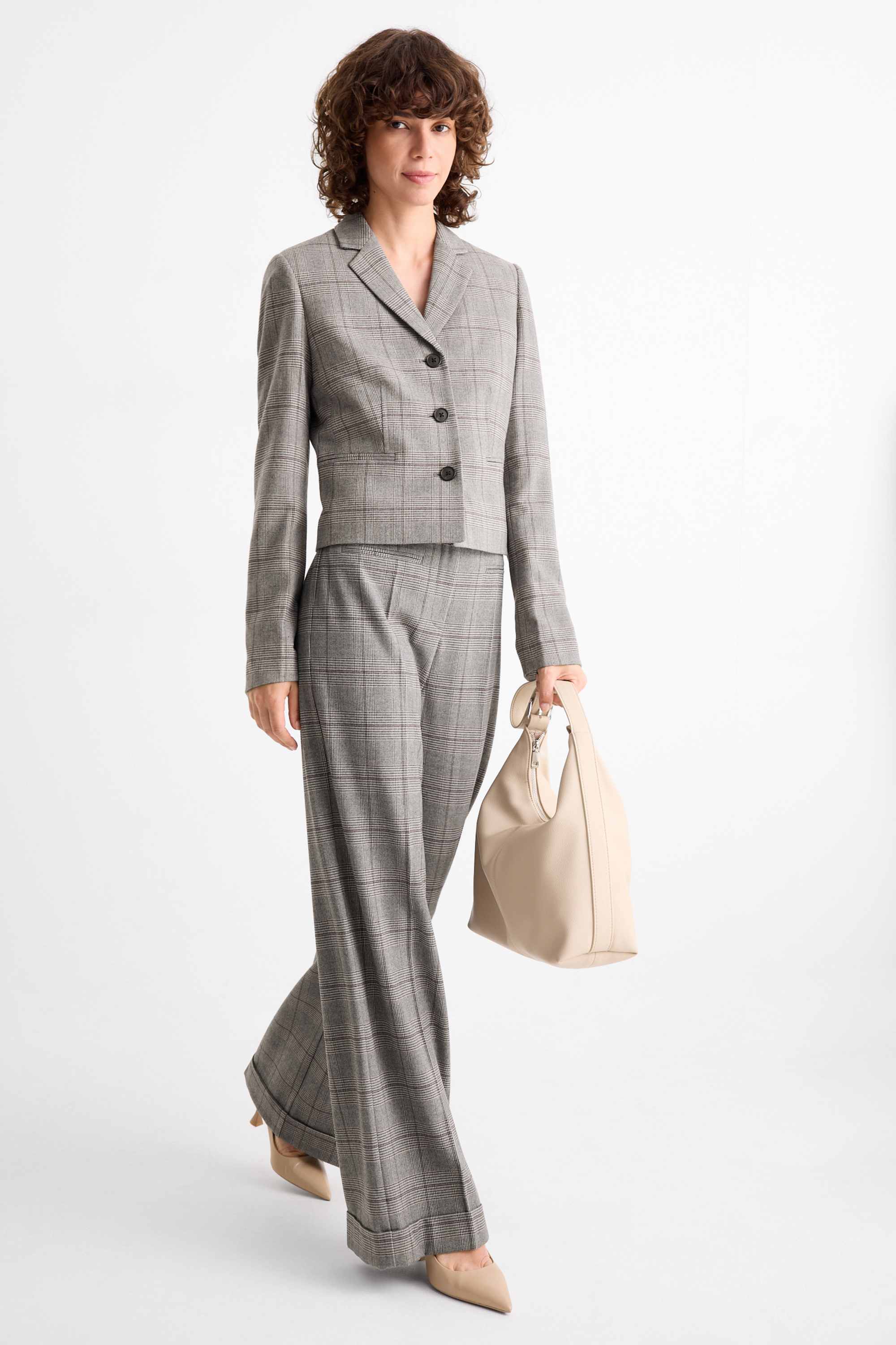 Business blazer - fitted - check gray