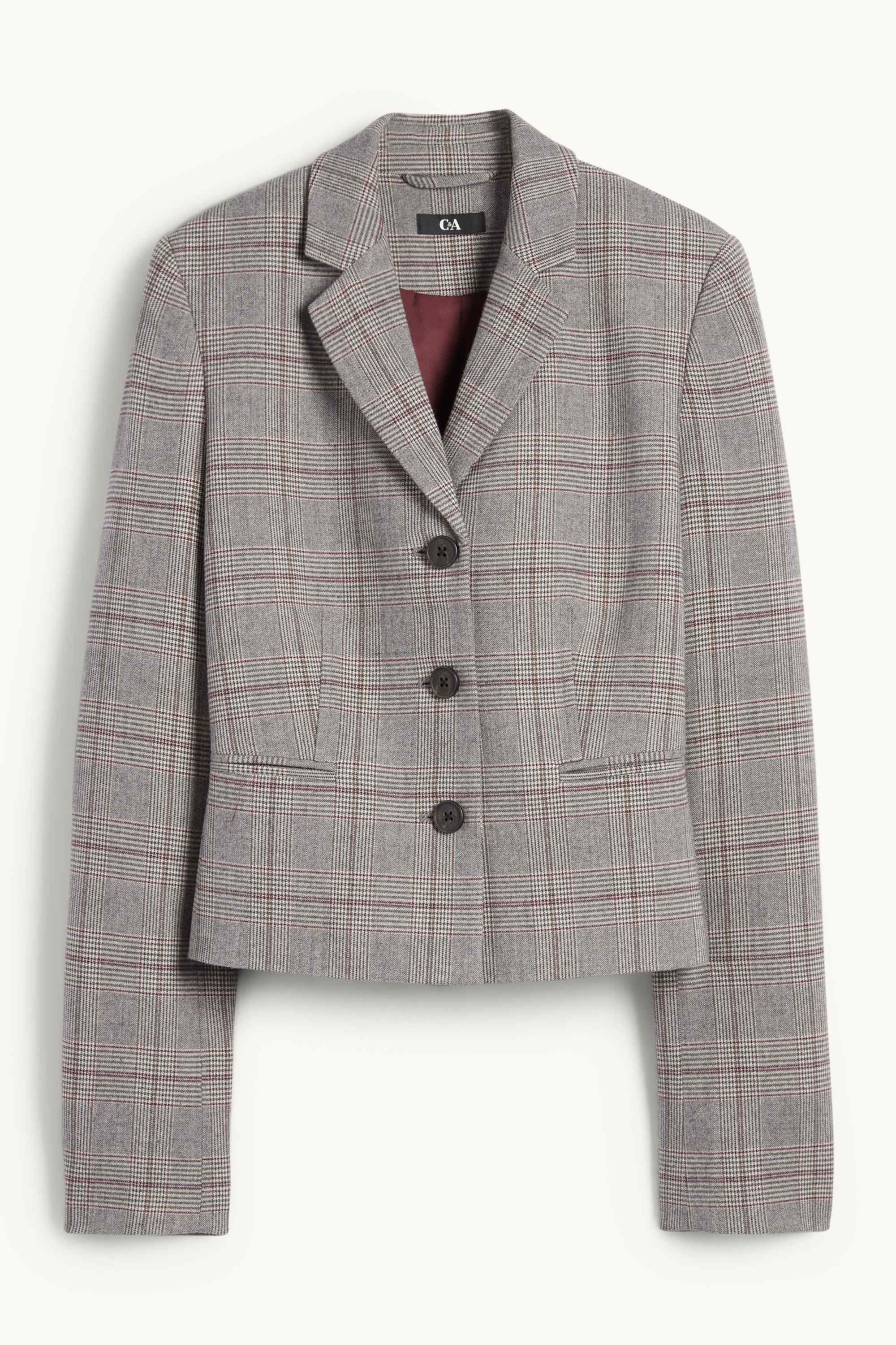Business blazer - fitted - check gray