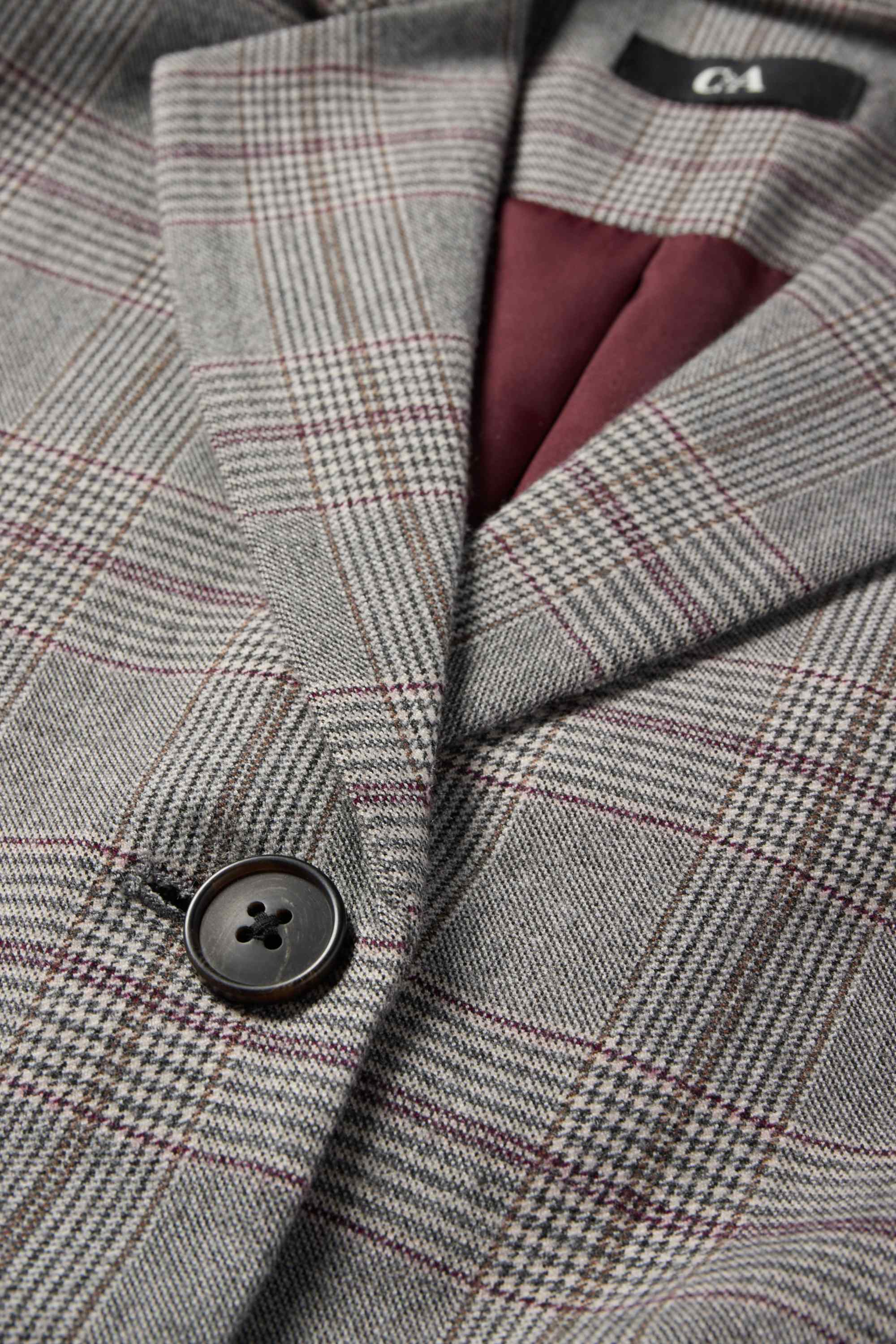 Business blazer - fitted - check gray