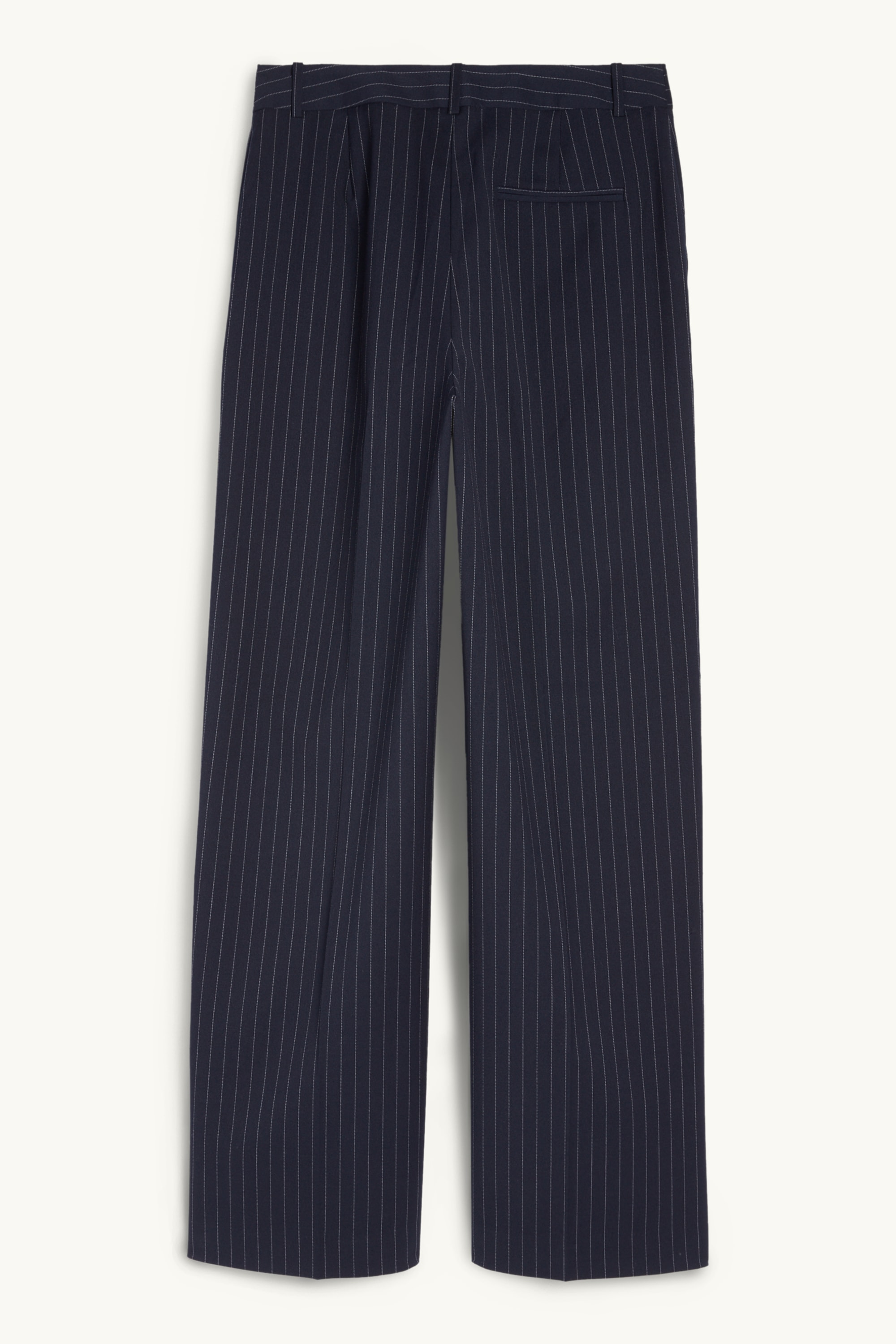 Business trousers - low-rise waist - relaxed fit - pinstripes dark blue