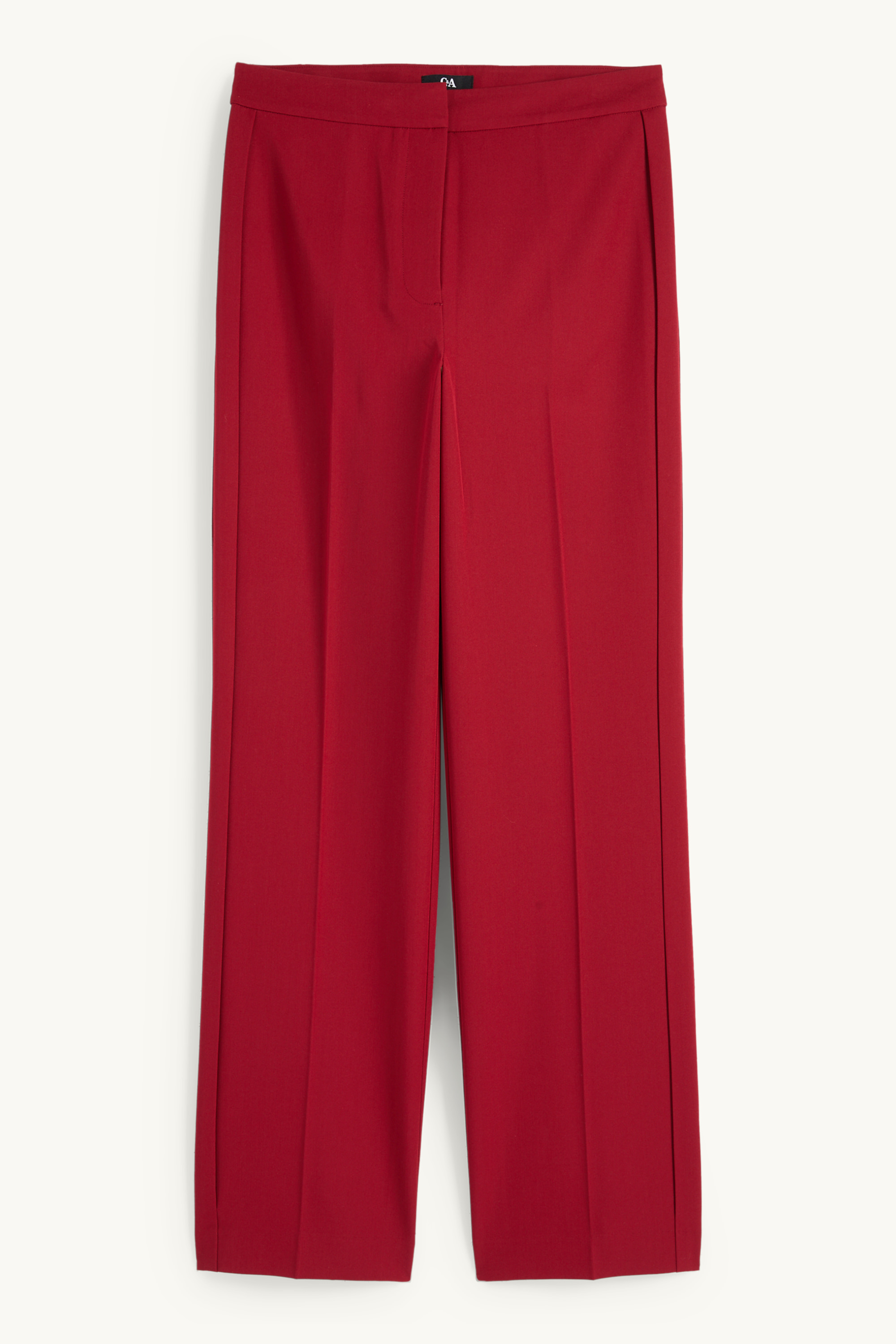 Business trousers - mid-rise waist - regular fit dark red