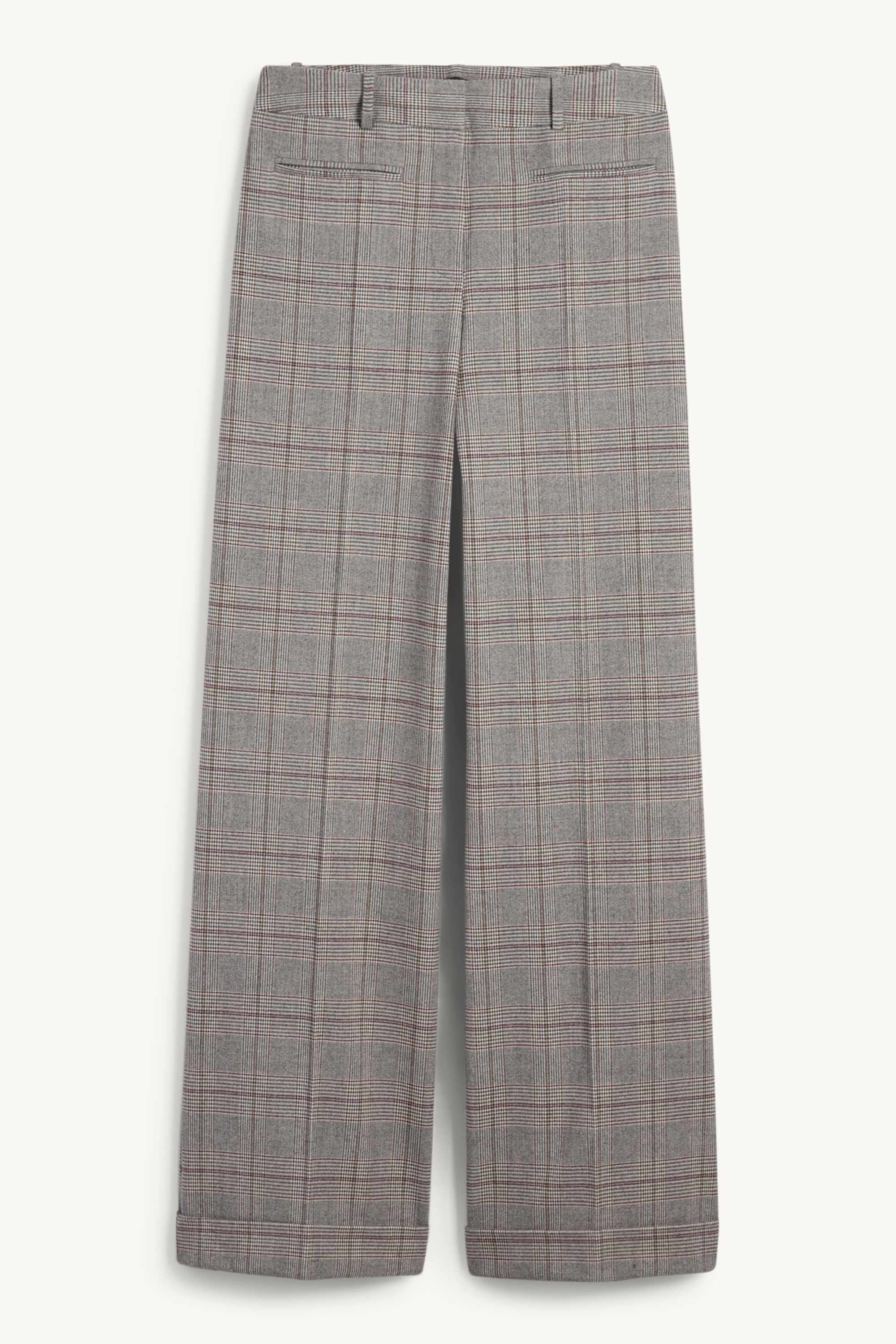 Business trousers - high waist - relaxed fit - check gray