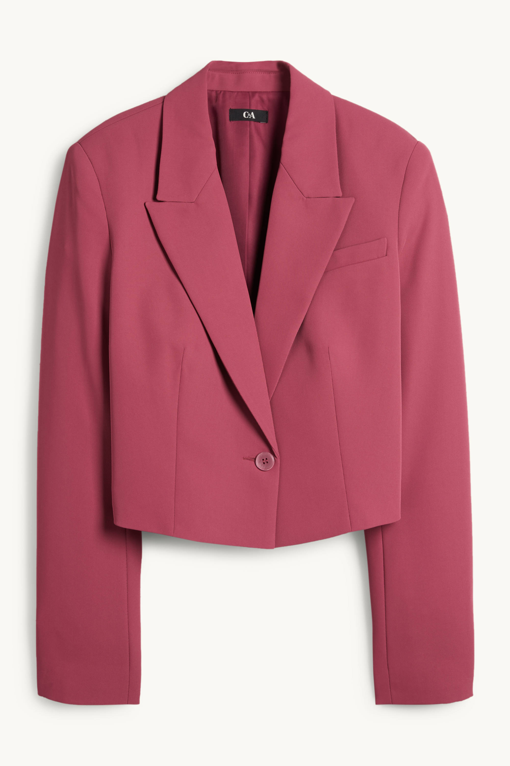 Cropped blazer- regular fit pink
