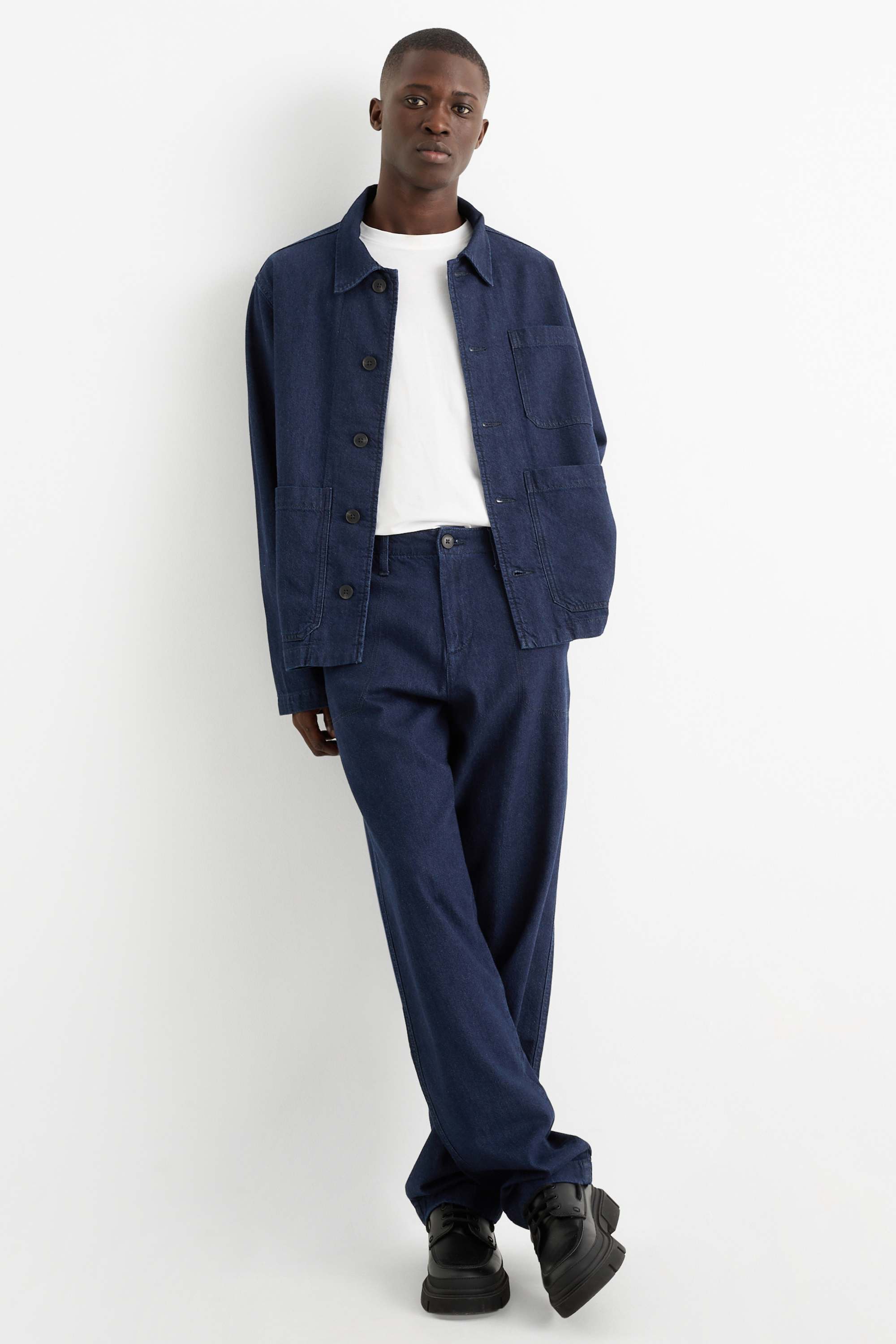 Relaxed jeans - chinos denim-dark blue