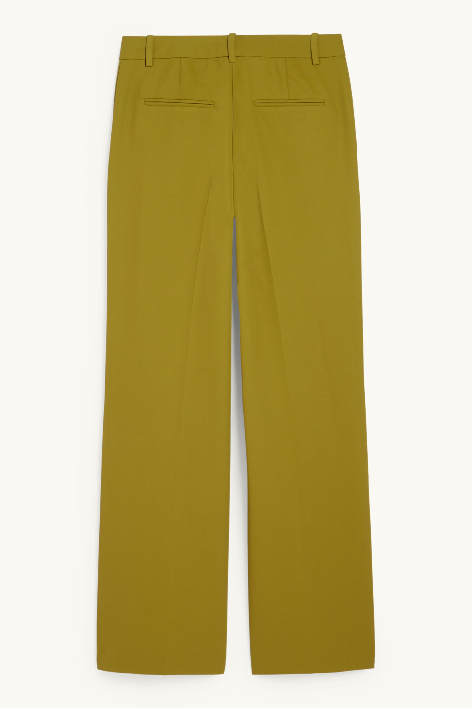 Business trousers - mid-rise waist - wide leg mustard yellow