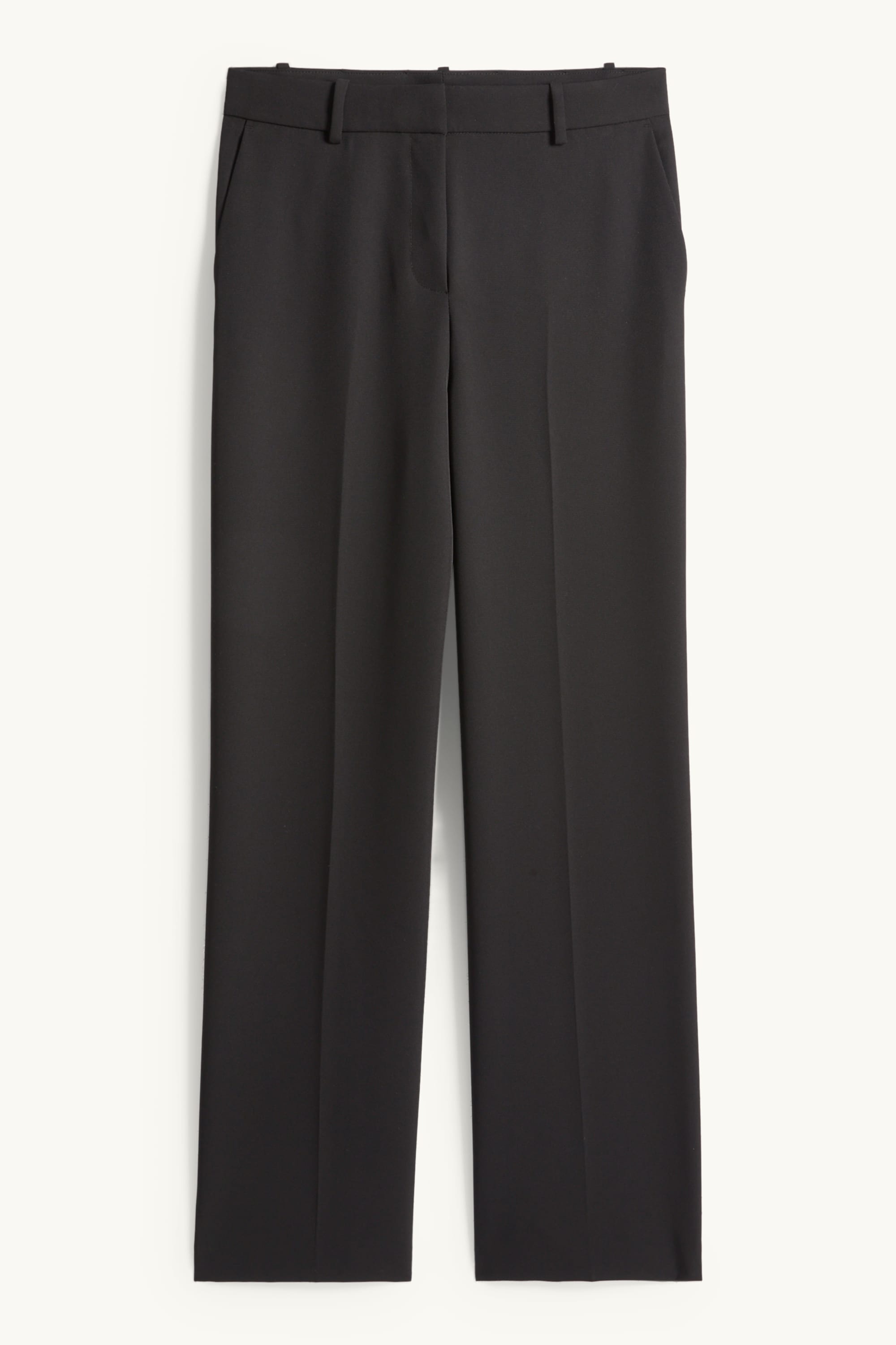 Business trousers - mid-rise waist - wide leg black