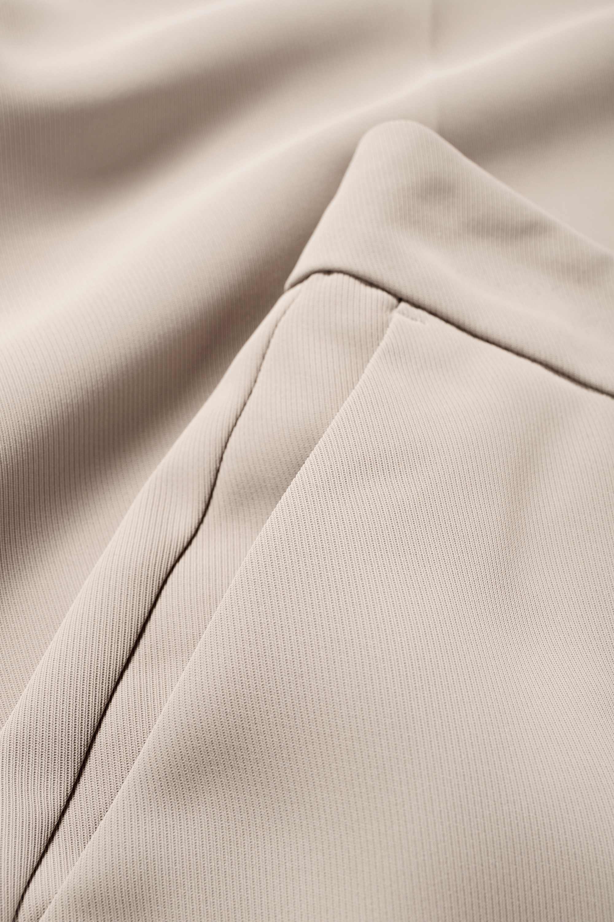Business trousers - mid-rise waist - wide leg taupe