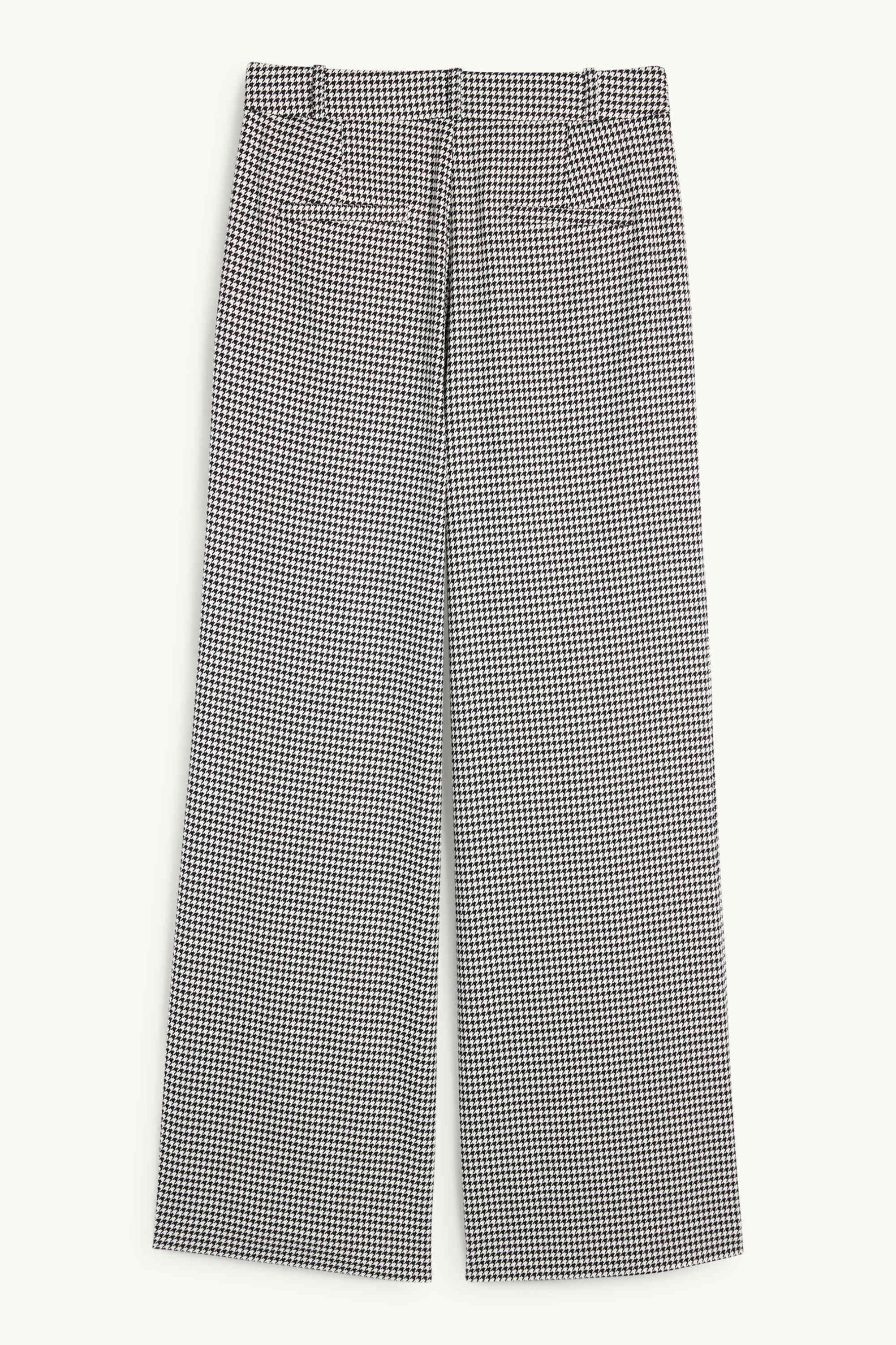 Business trousers - high waist - loose fit - check black / white