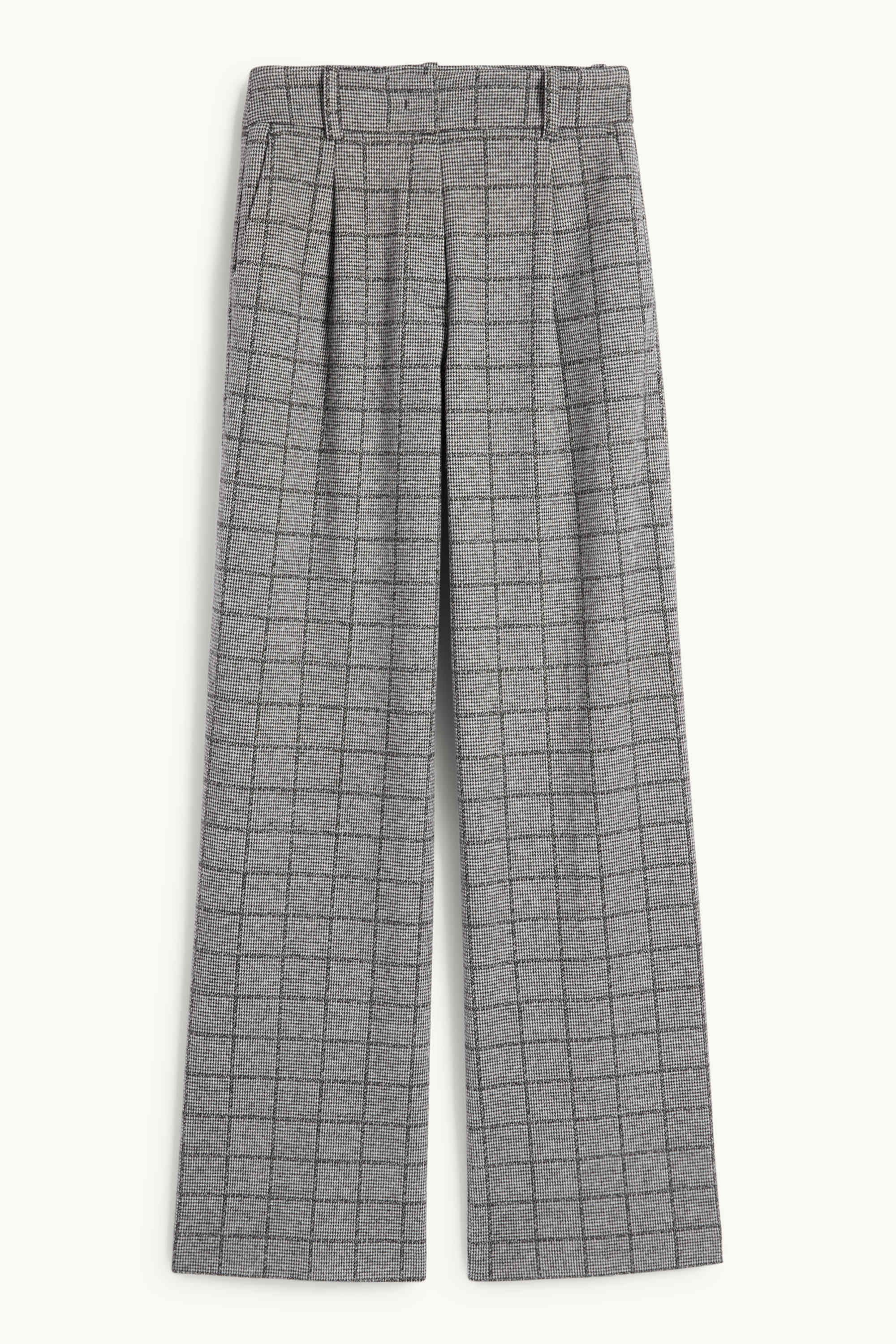 Business trousers - mid-rise waist - relaxed fit - check gray