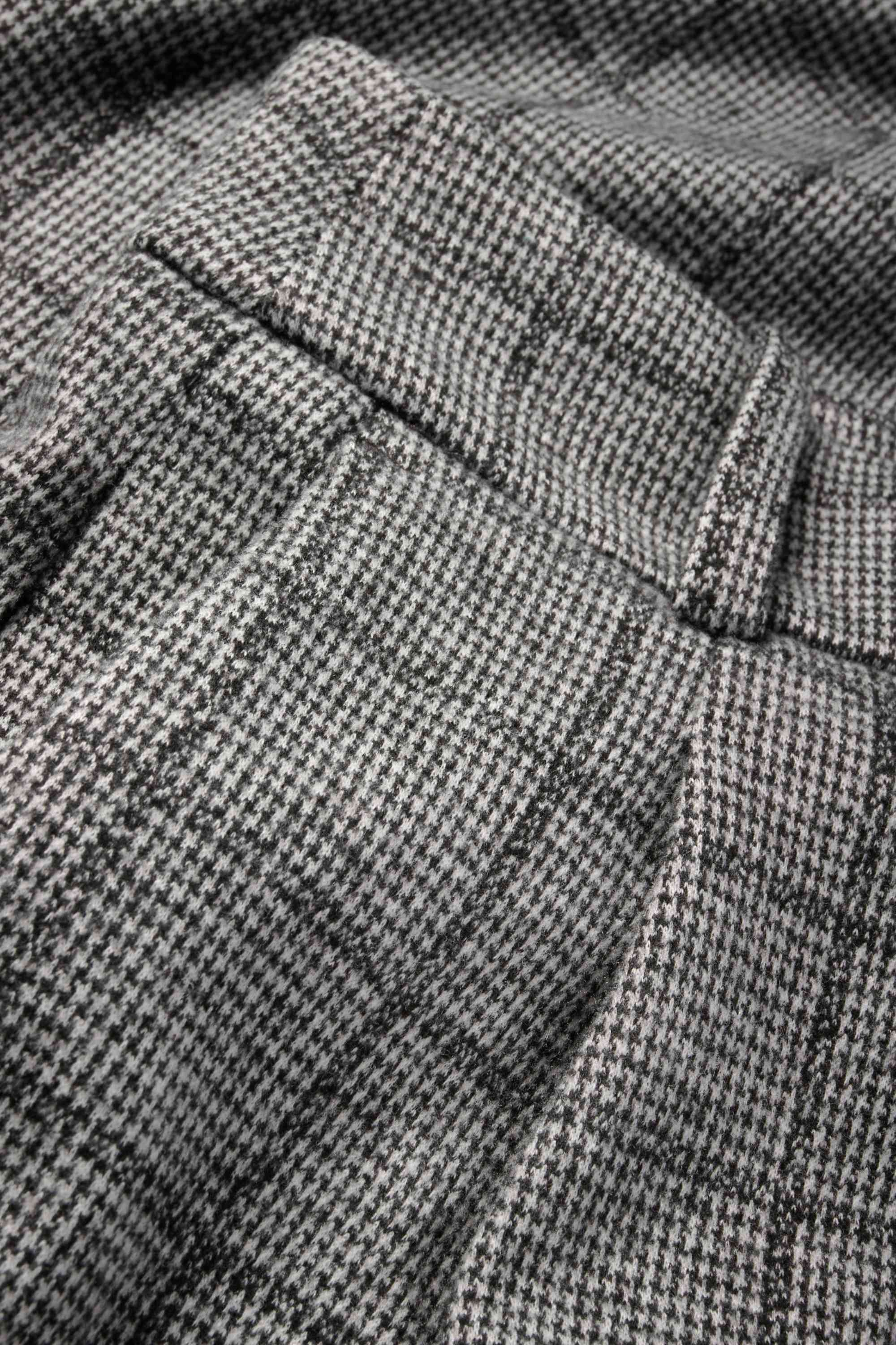 Business trousers - mid-rise waist - relaxed fit - check gray