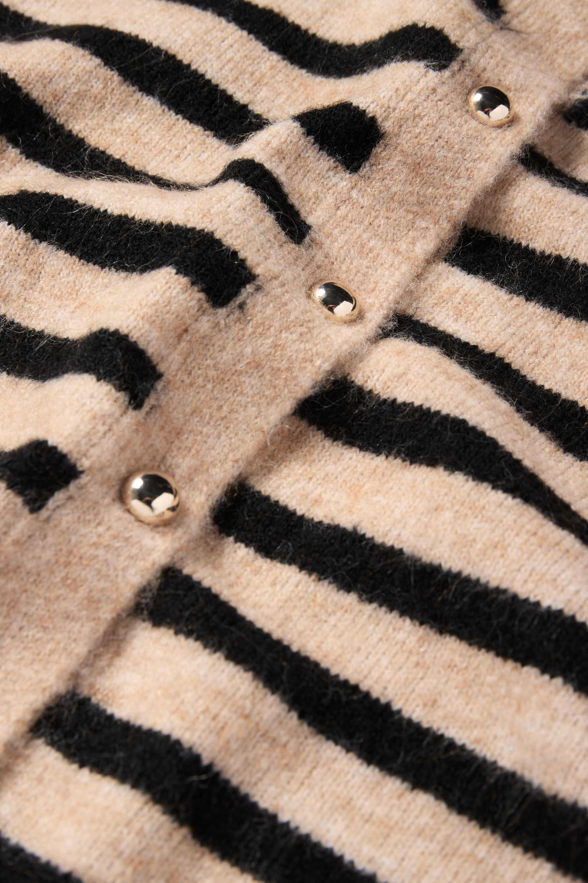 Cardigan - striped black / beige