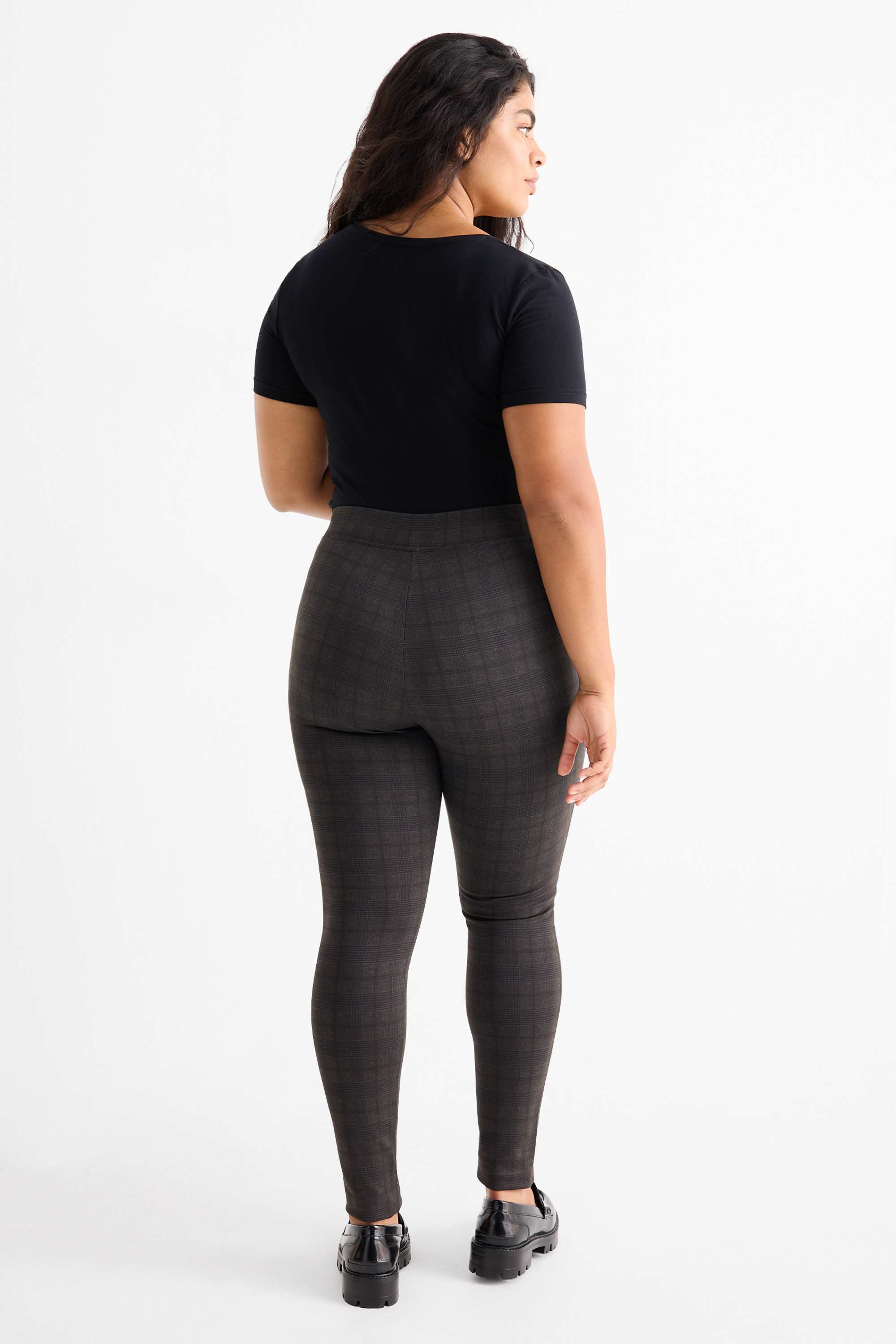 Leggings - check dark gray