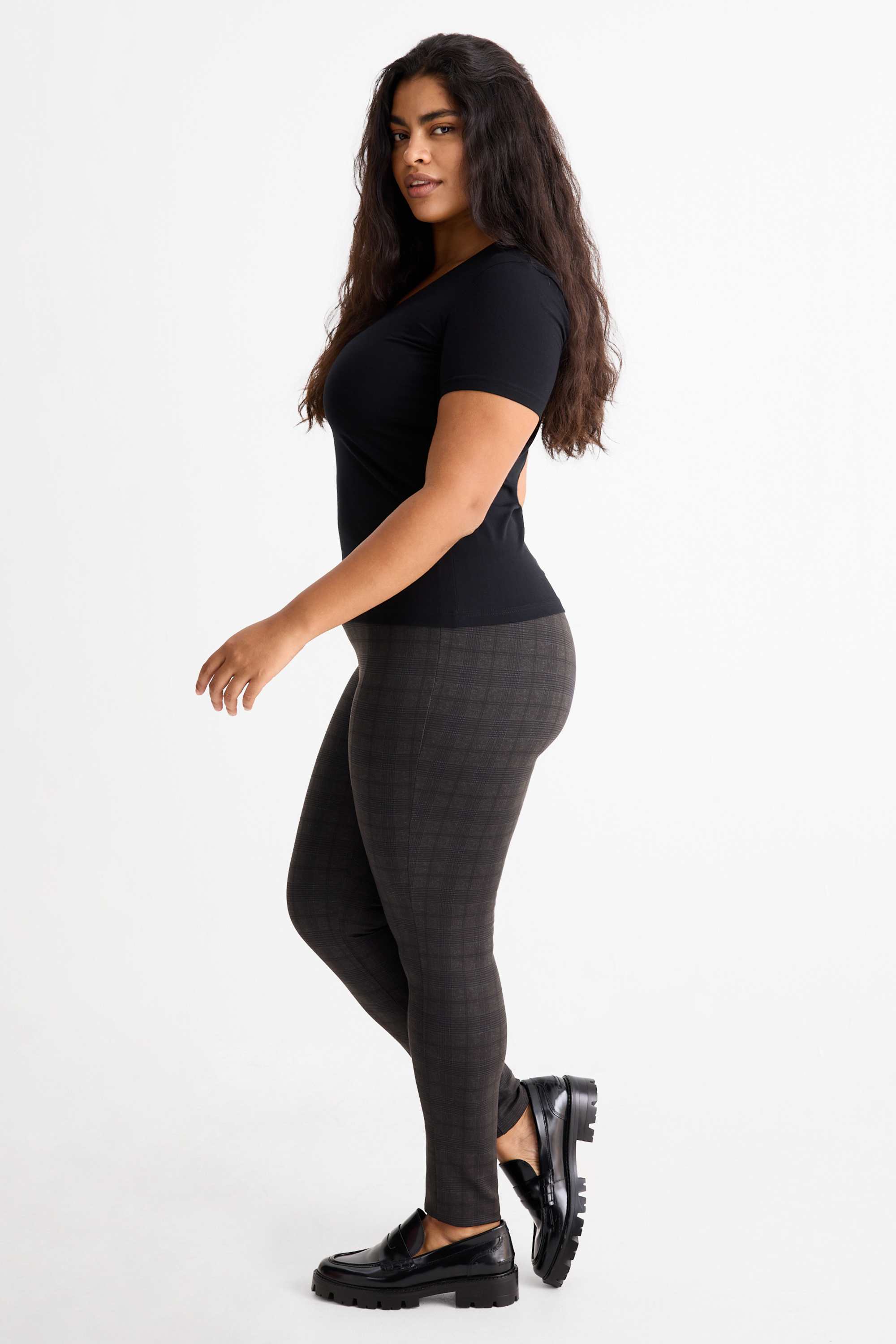 Leggings - check dark gray