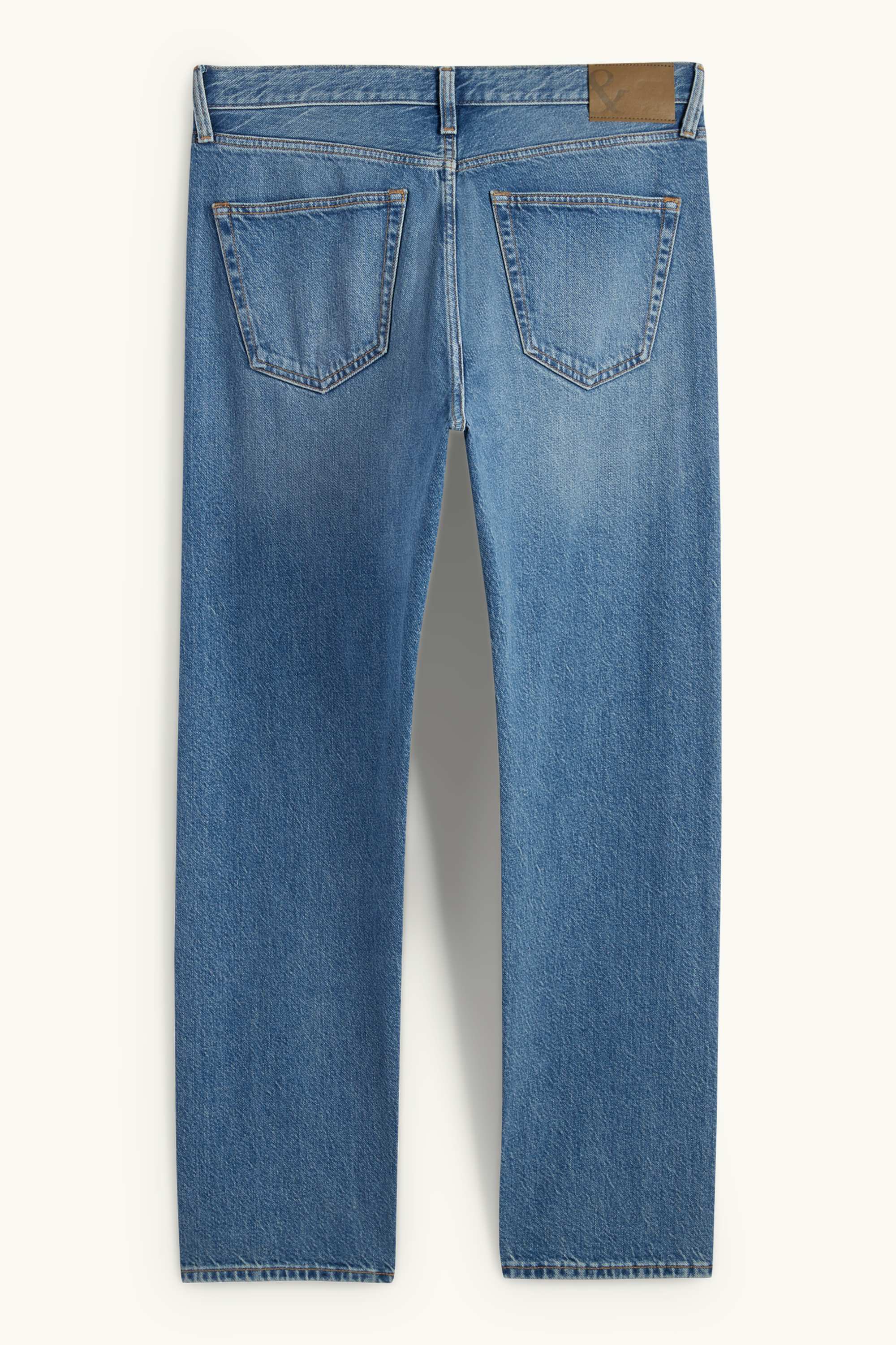 Regular jeans with button fly blue denim