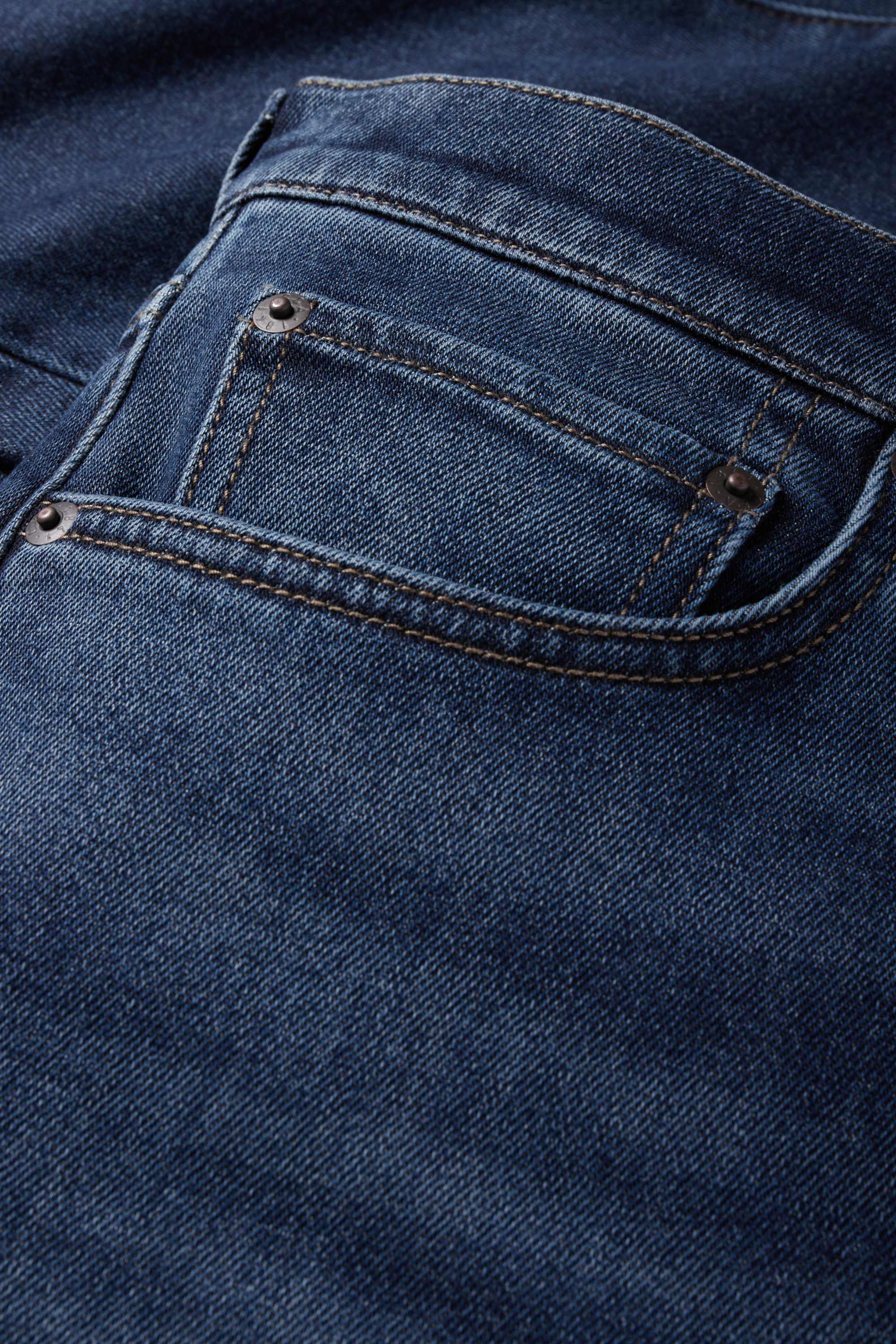 Regular jeans with button fly - thermal jeans - LYCRA® blue denim