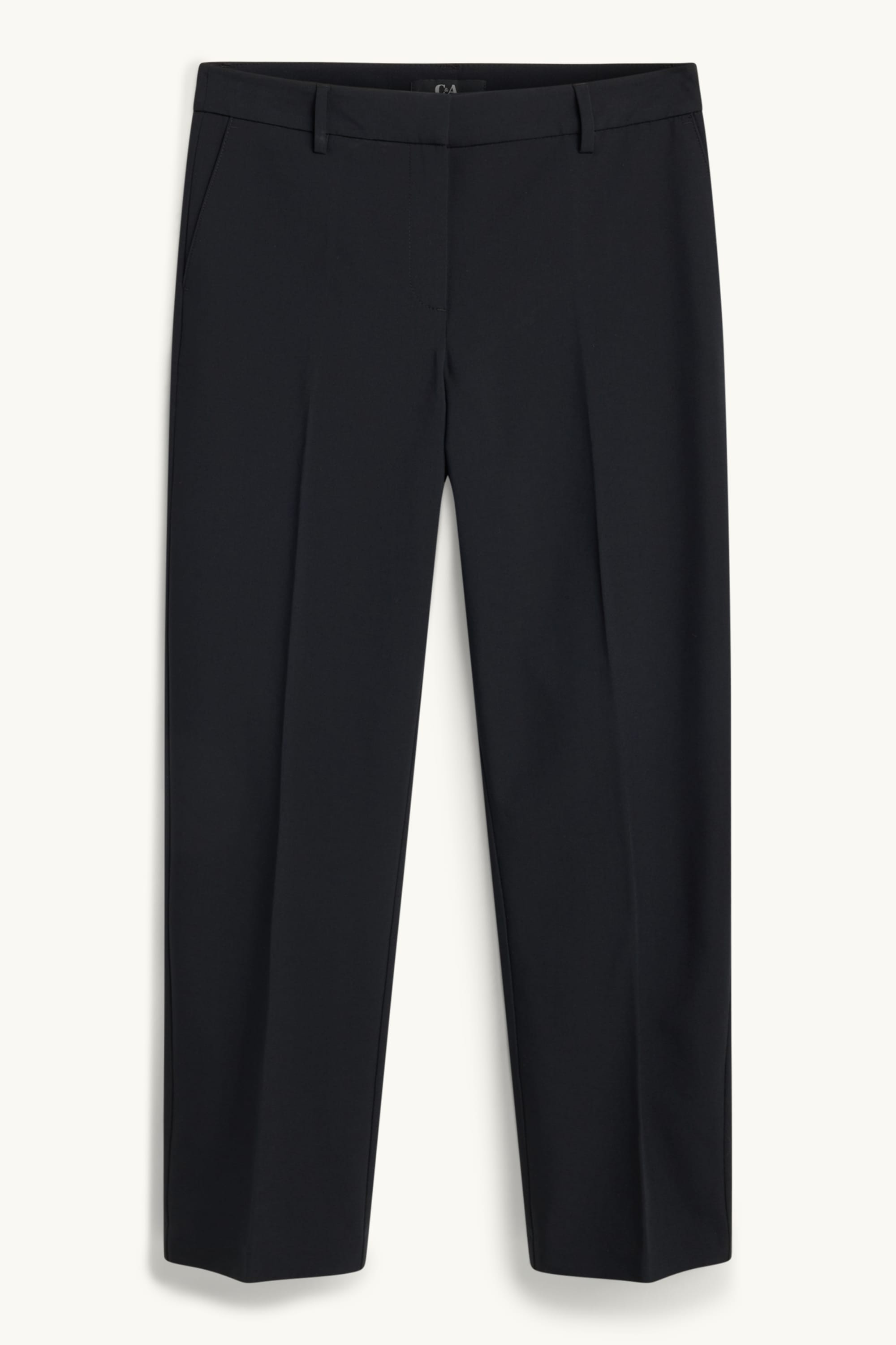 Cloth trousers - mid-rise waist - tapered fit black