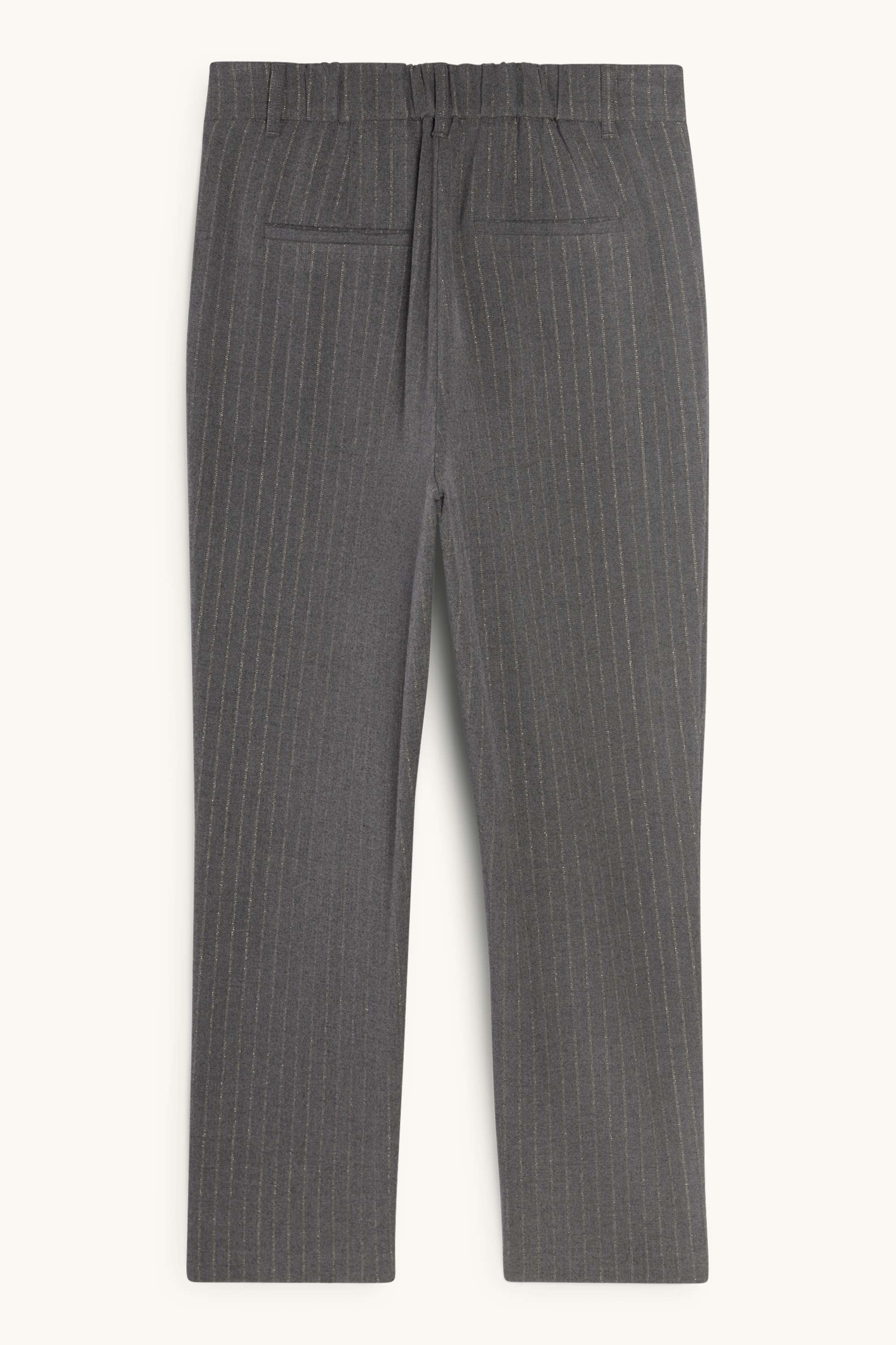 Cloth trousers - high-rise waist - tapered fit - pinstripes dark gray
