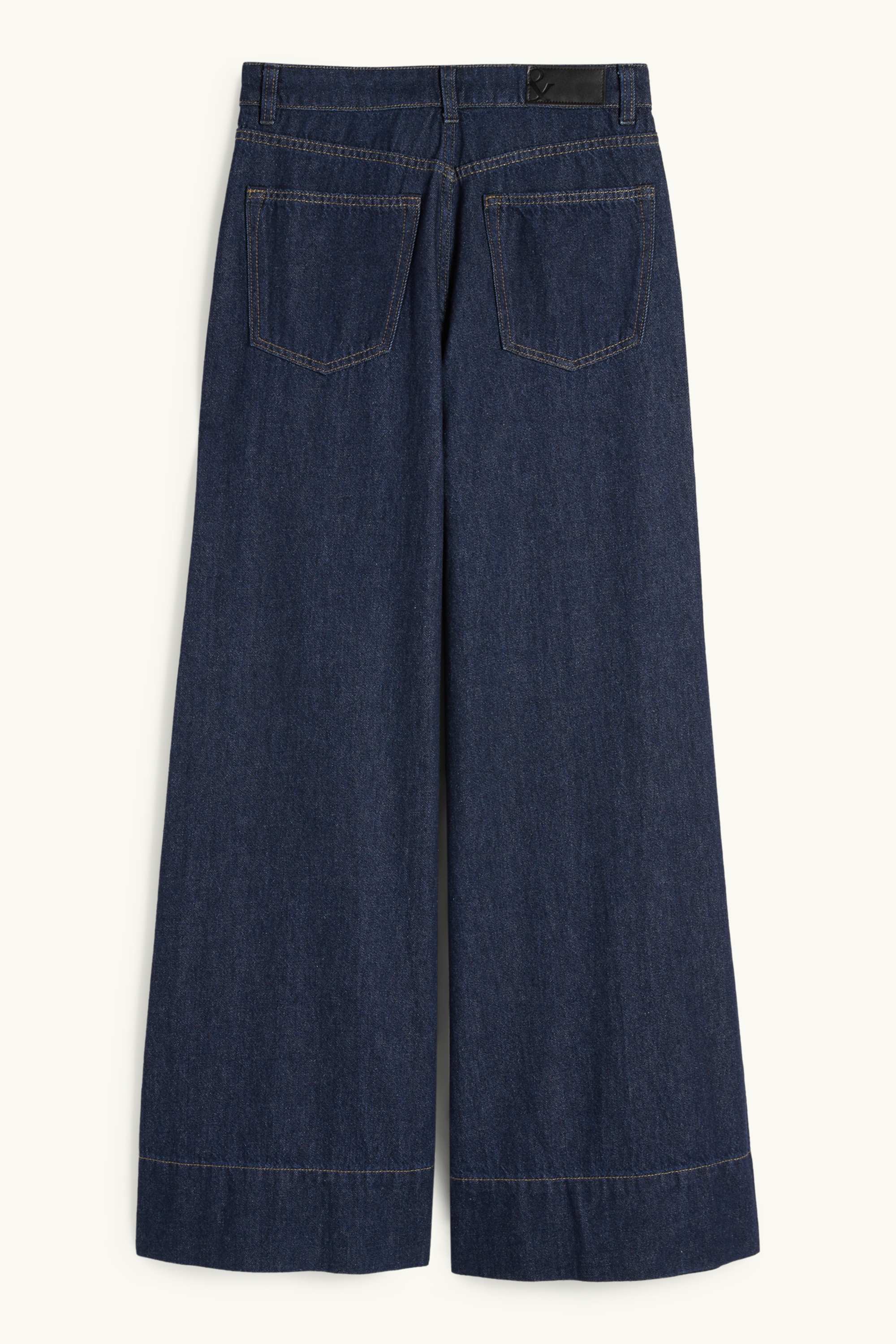 Wide leg jeans - high waist denim-dark blue