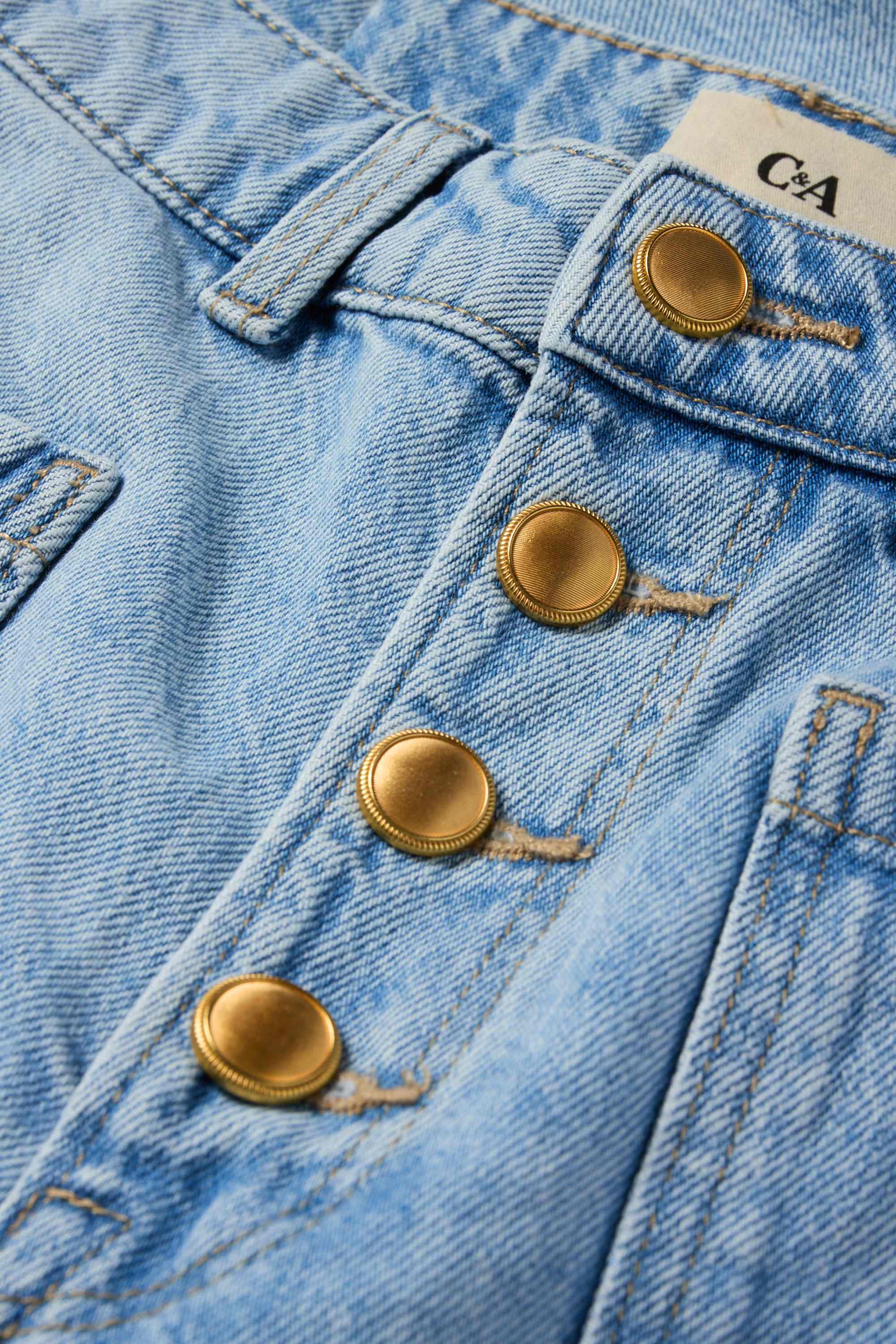 Wide leg jeans - high waist denim-light blue
