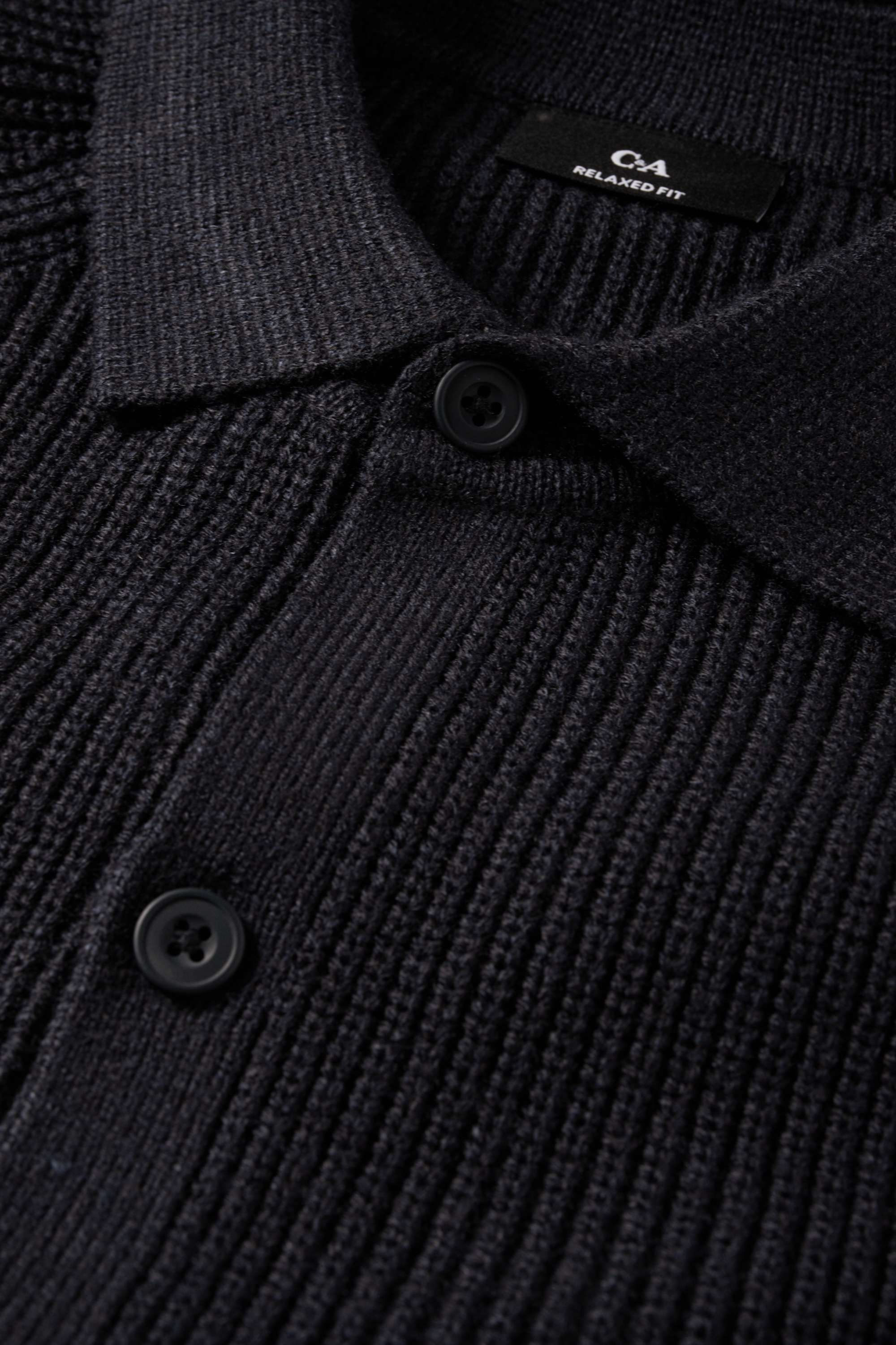 Cardigan - ribbed dark blue