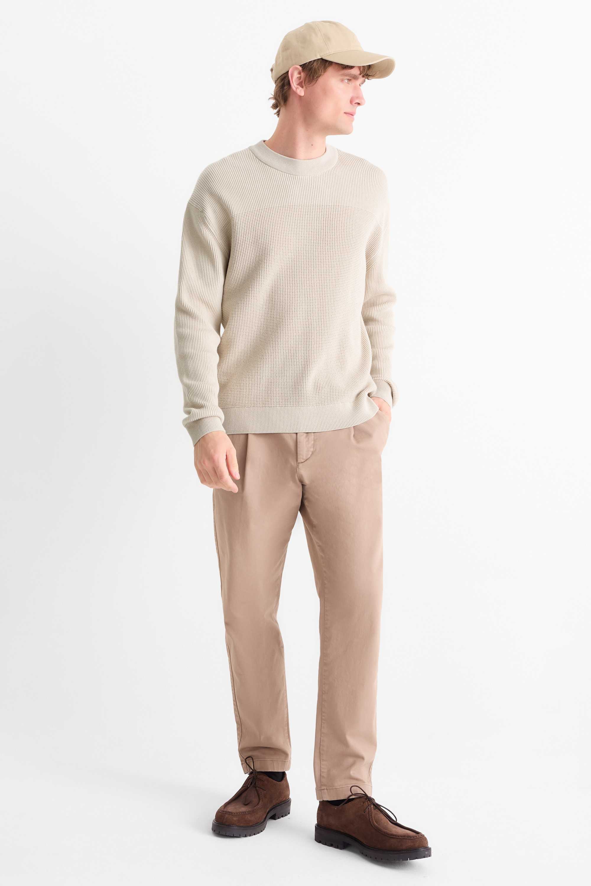 Jumper - textured beige