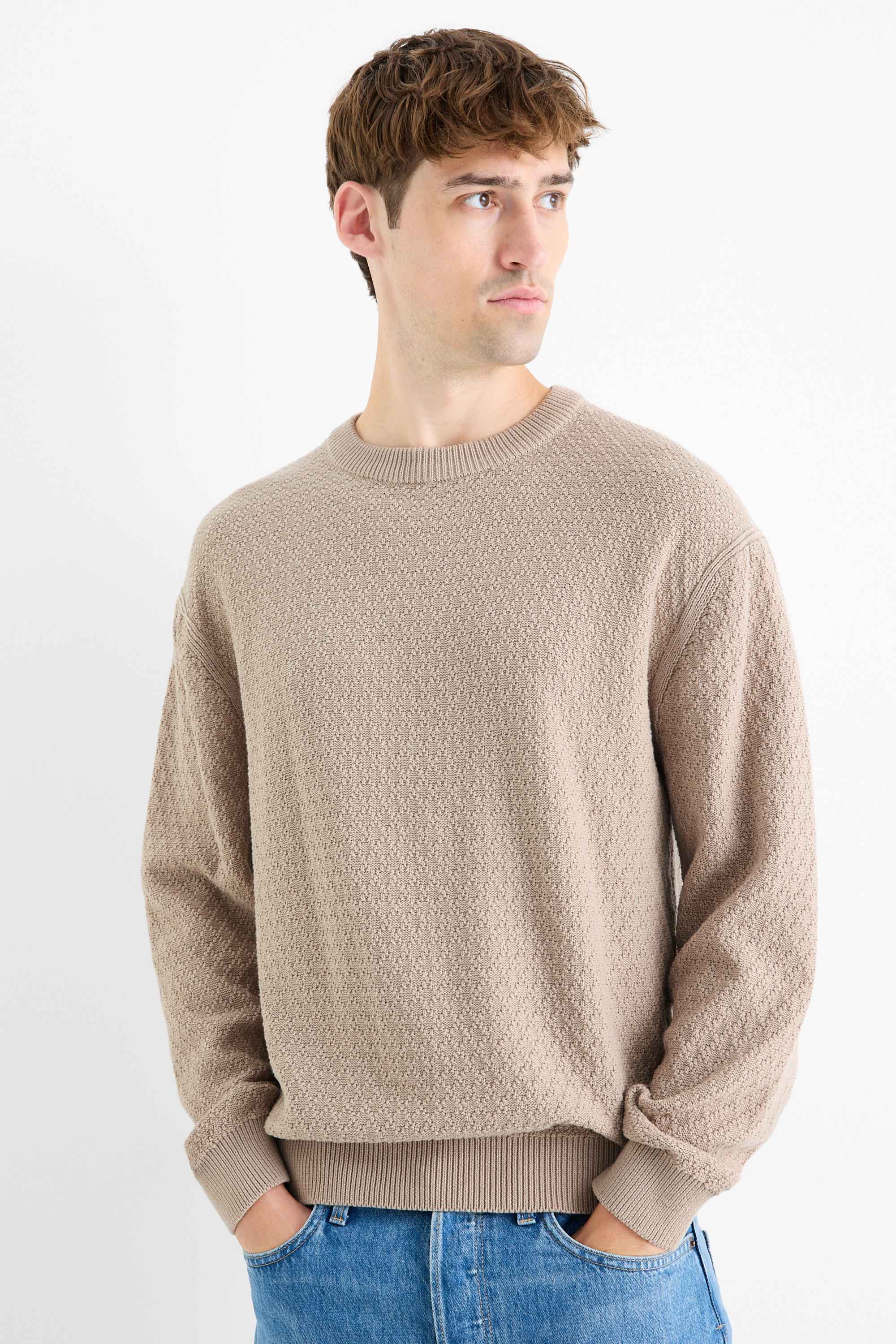 Jumper - textured beige