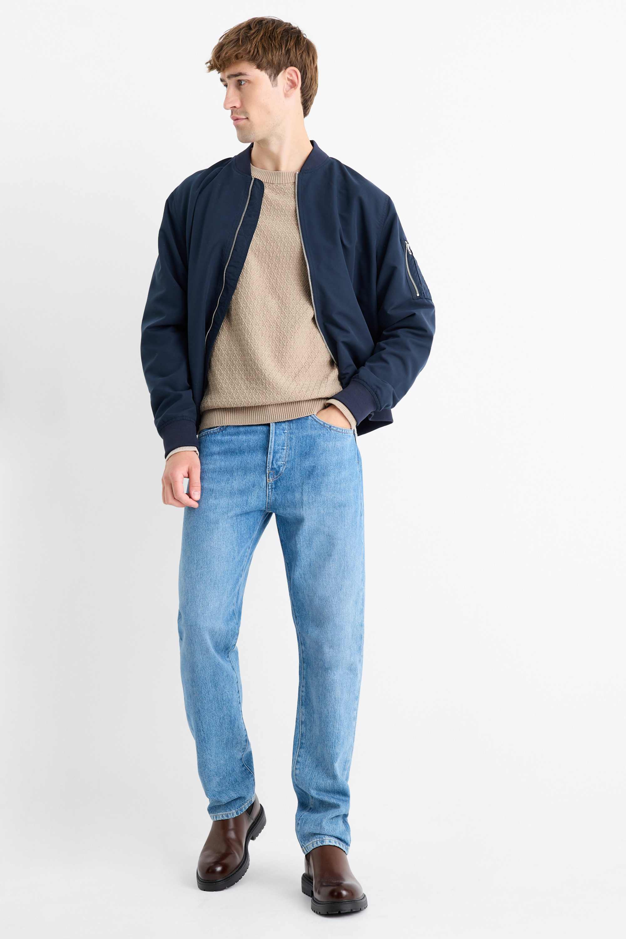 Jumper - textured beige