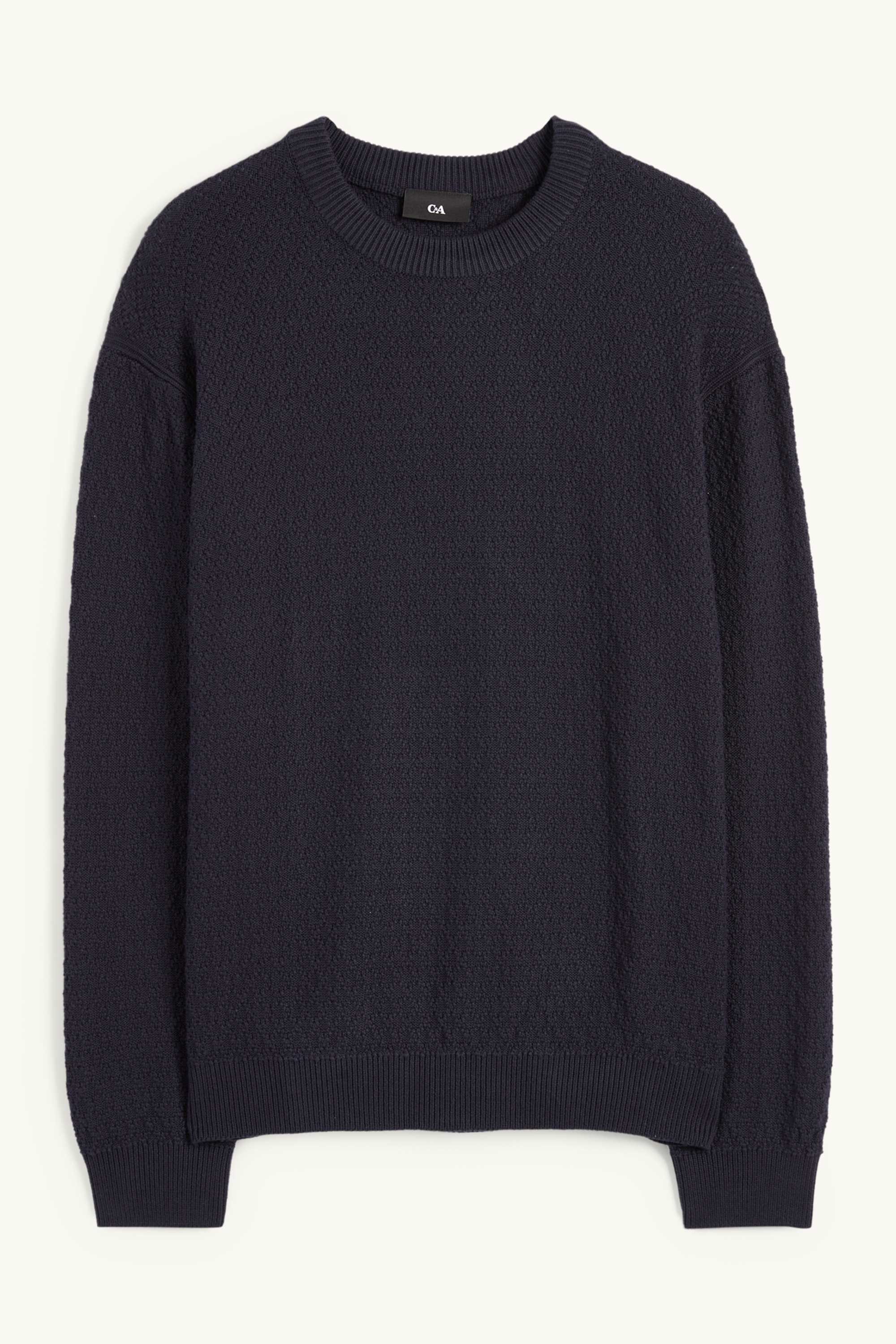 Jumper - textured dark blue