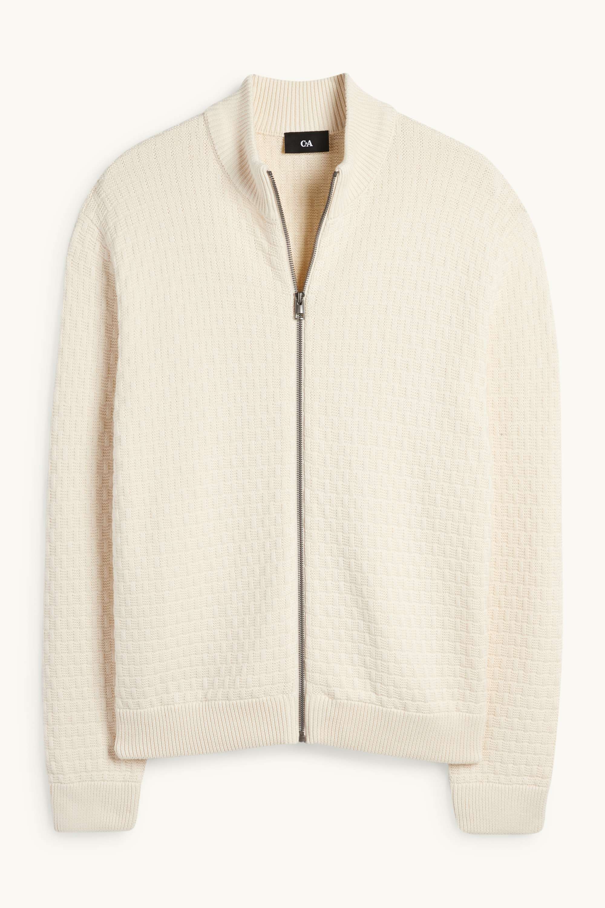 Cardigan - textured cremewhite