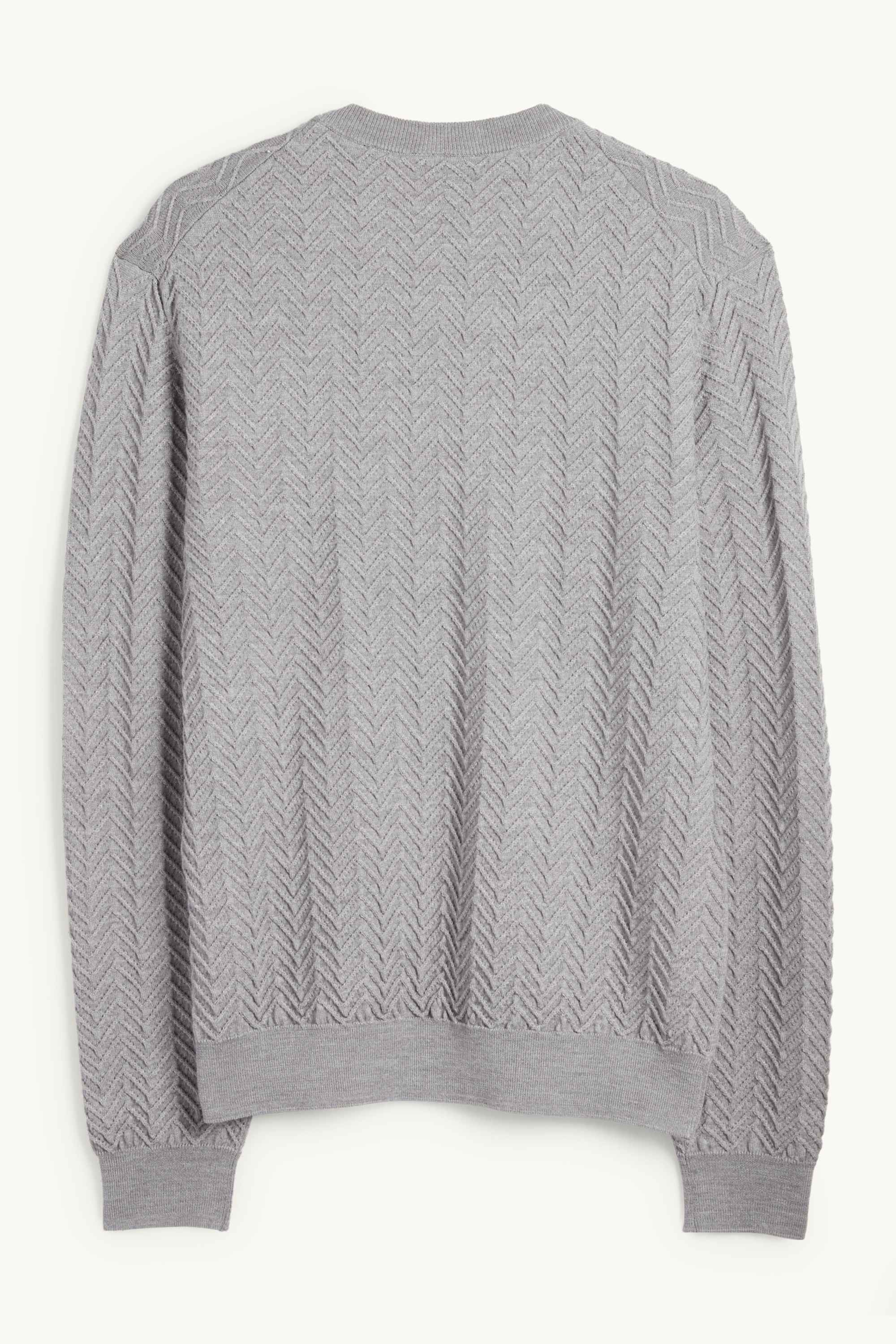 Jumper - wool blend - textured gray