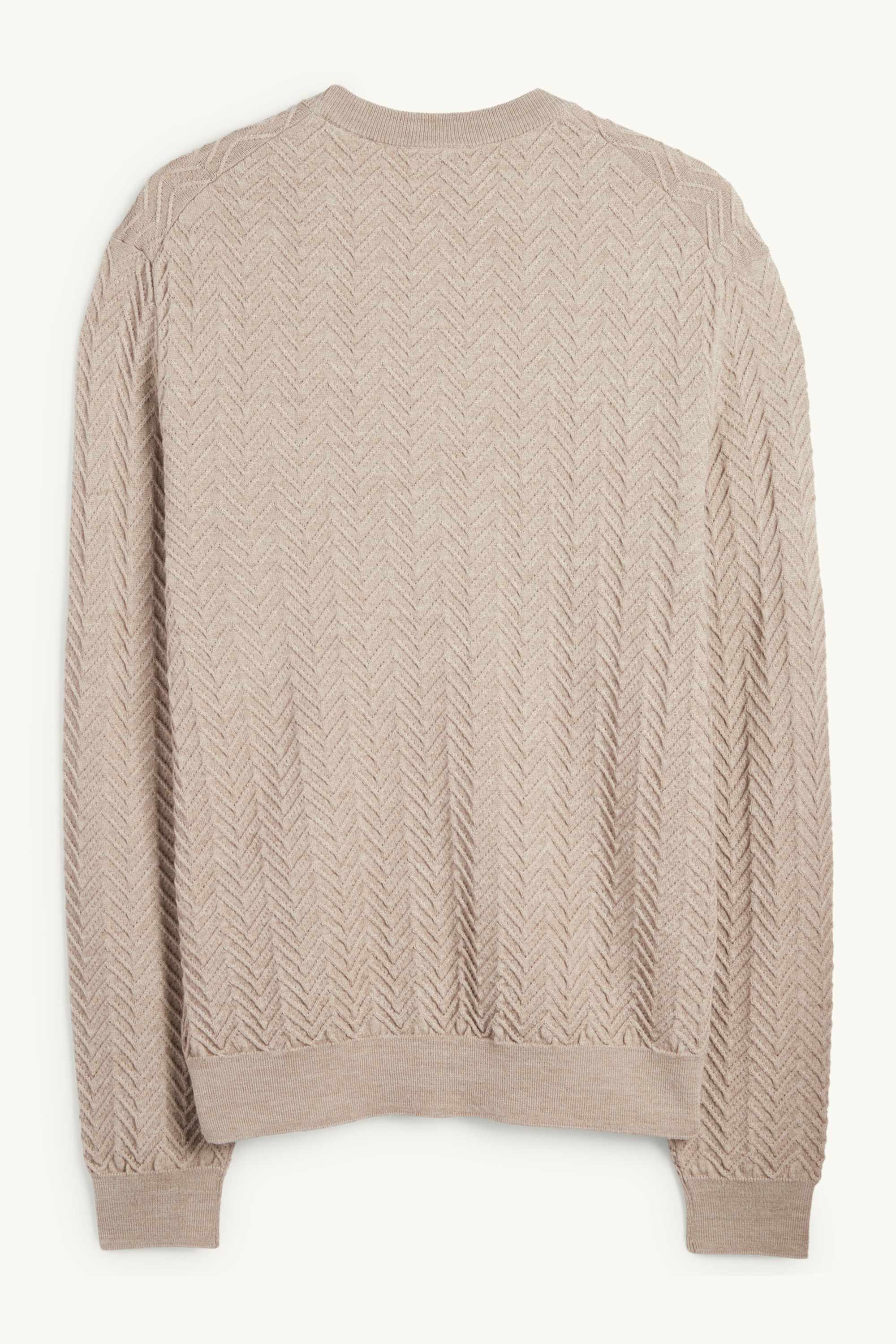 Jumper - wool blend - textured light beige