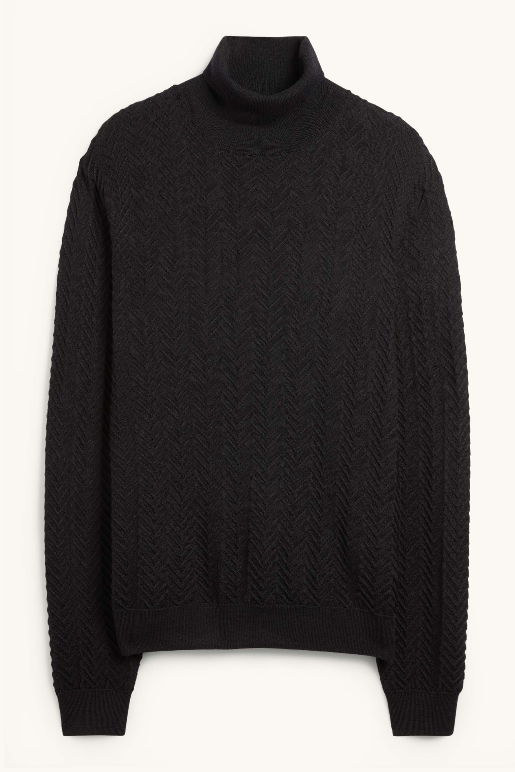 Turtleneck jumper - textured black