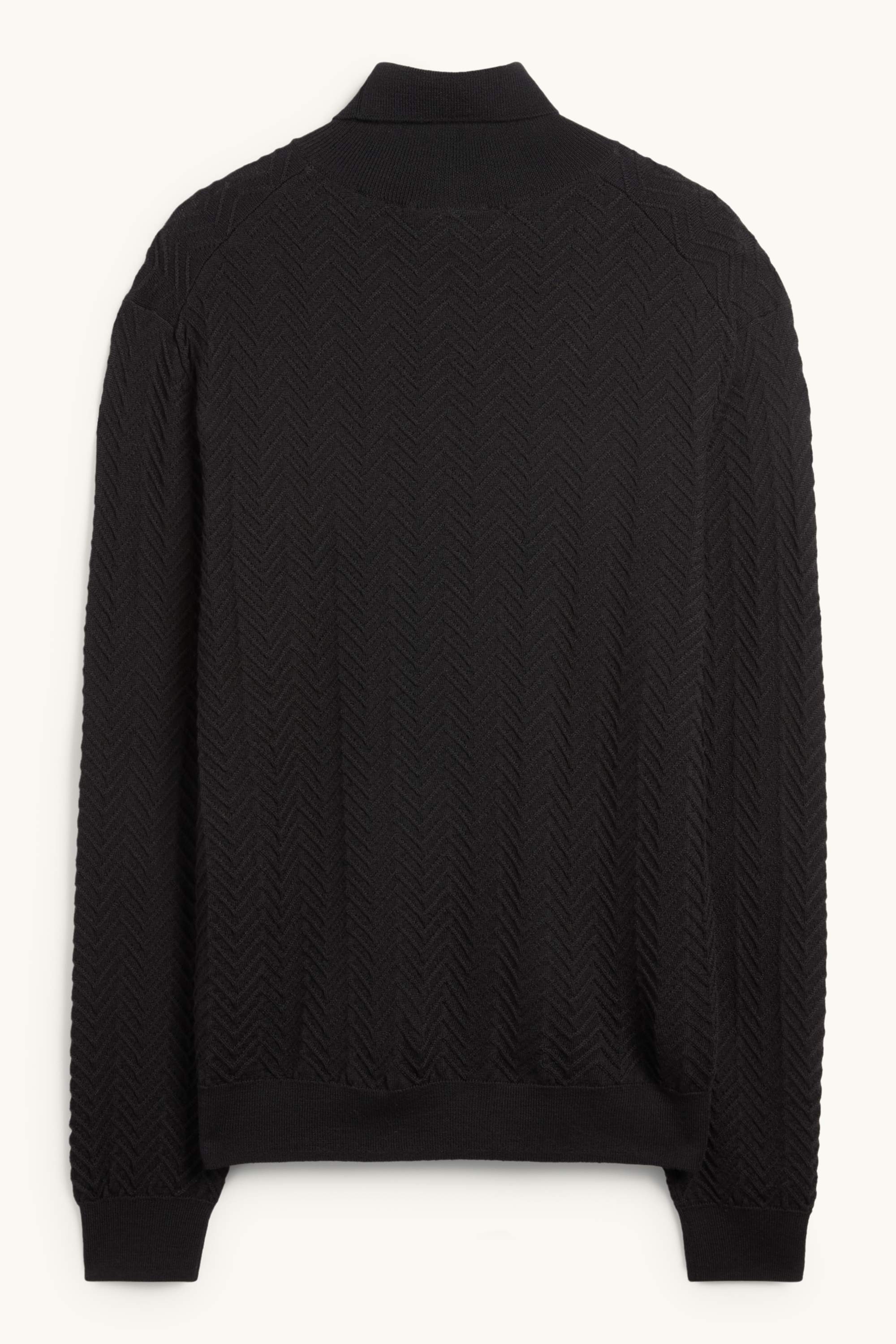 Turtleneck jumper - textured black