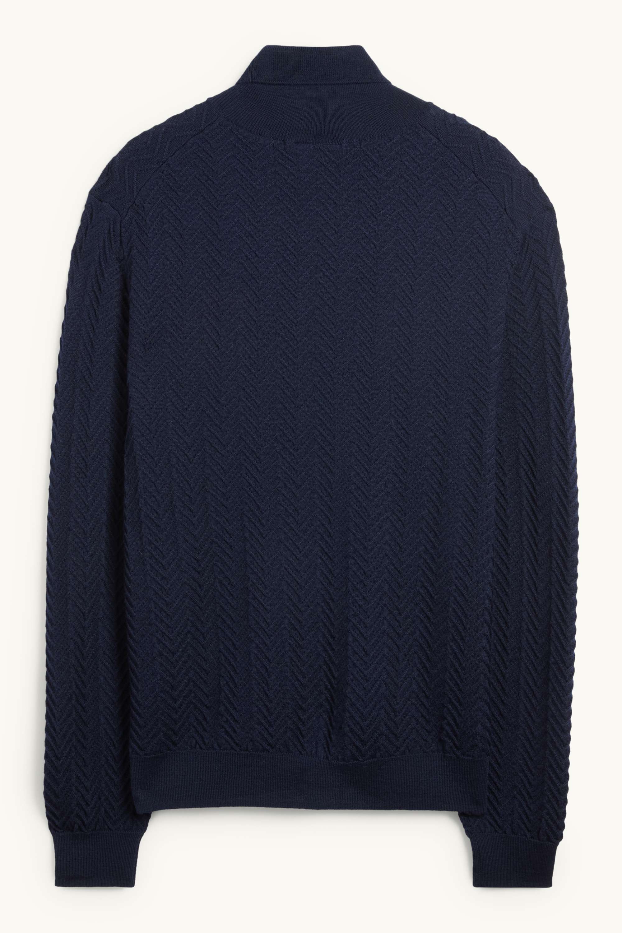 Turtleneck jumper - textured dark blue