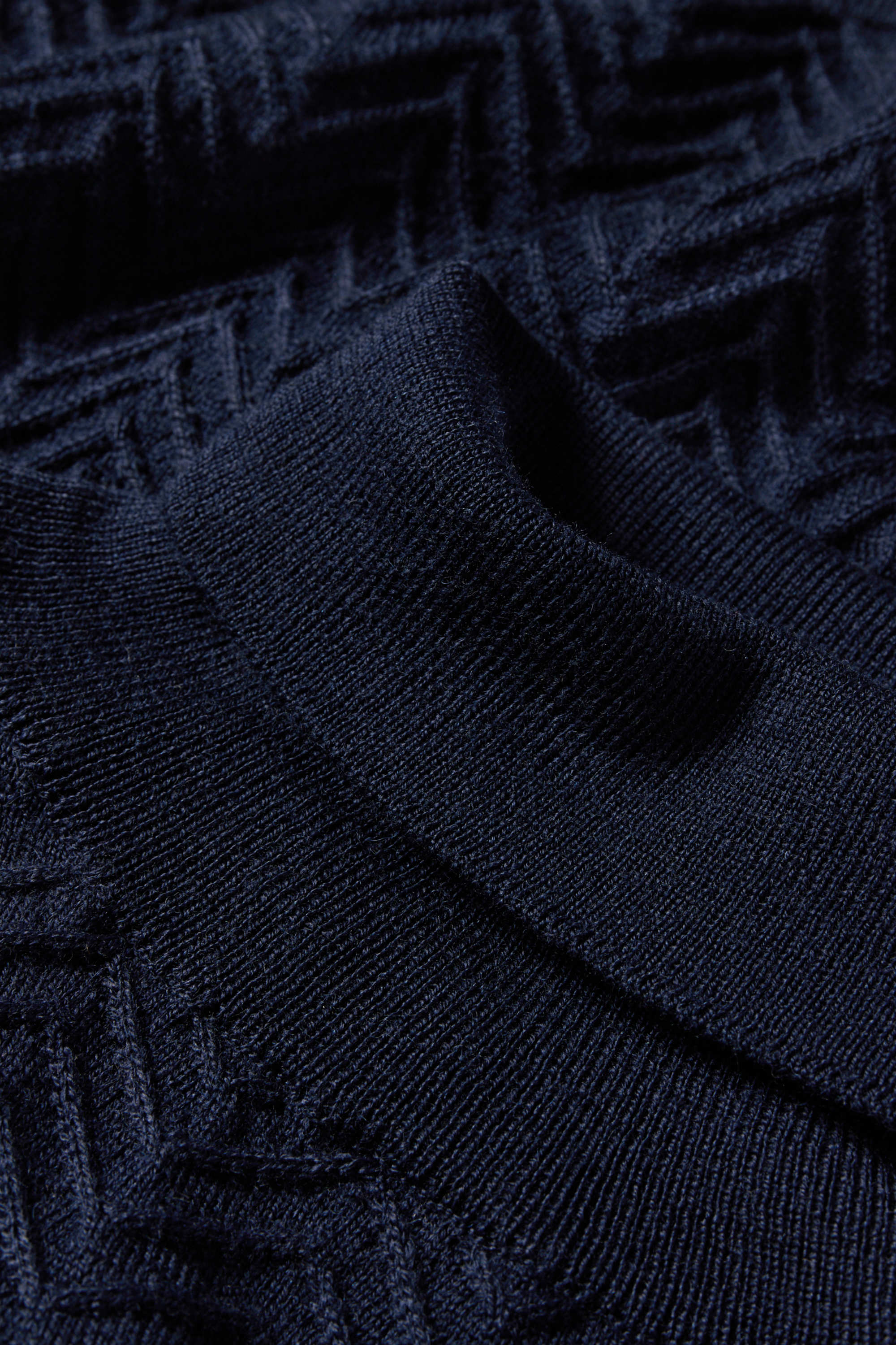 Turtleneck jumper - textured dark blue