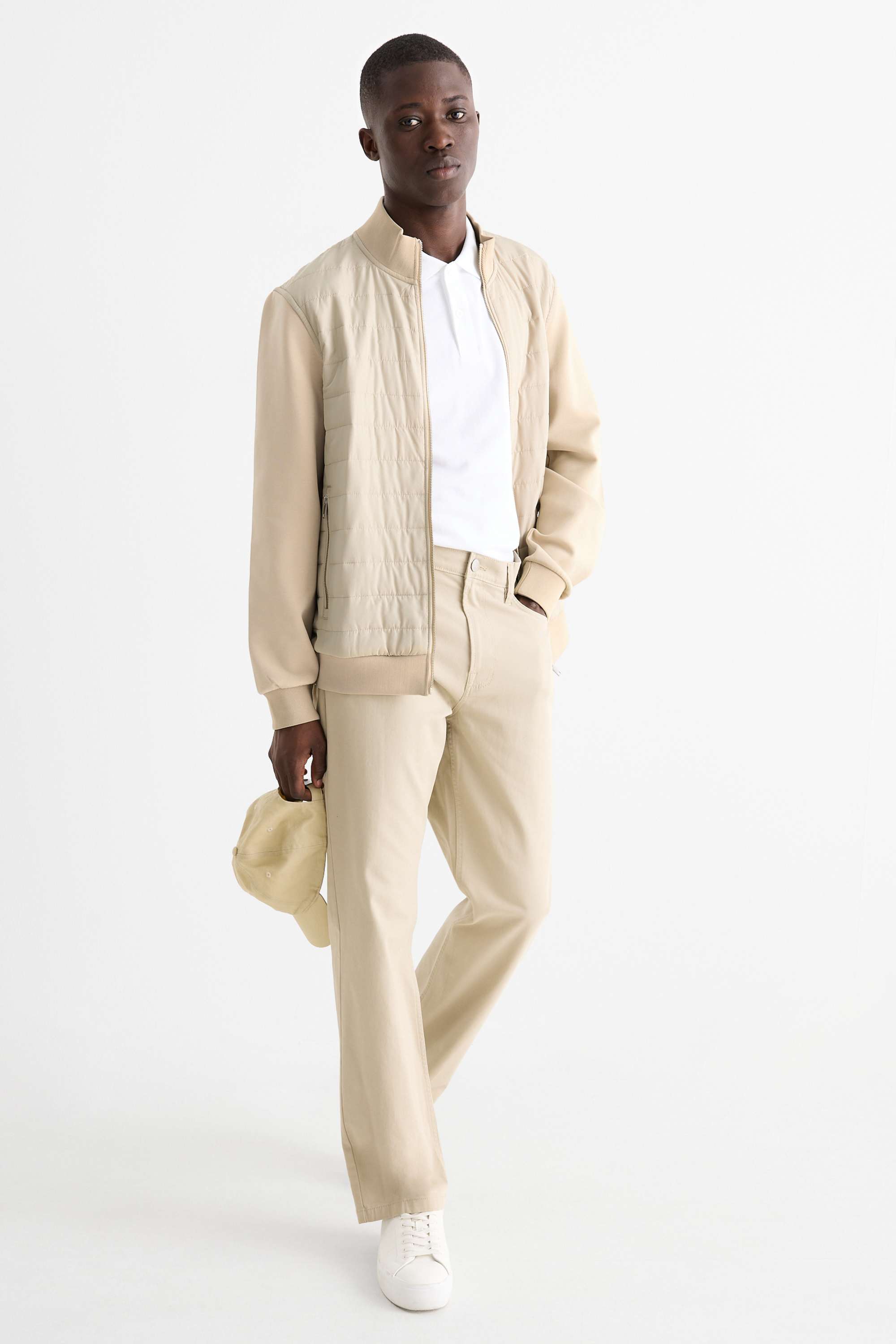 Zip-through sweatshirt beige