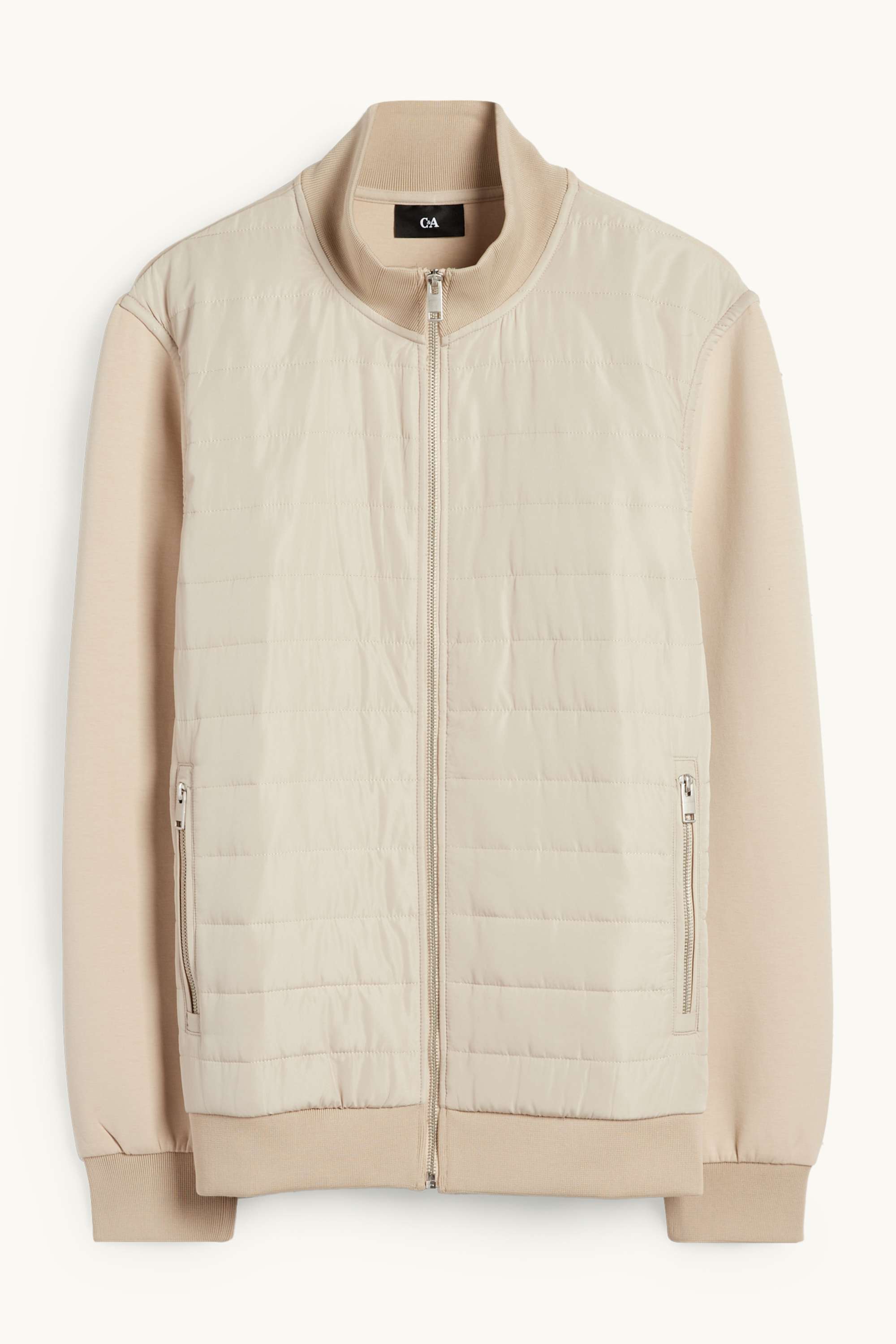 Zip-through sweatshirt beige