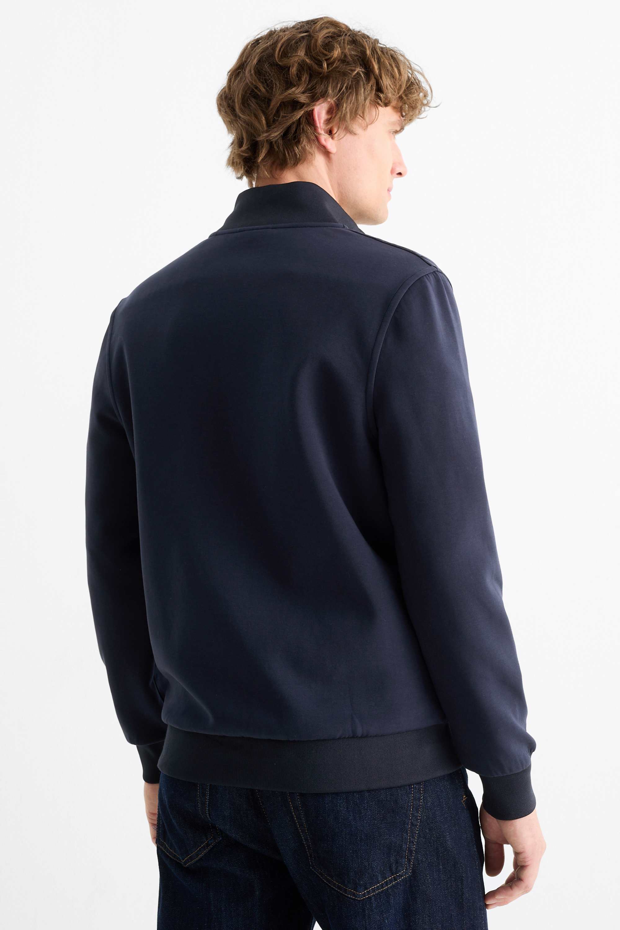 Zip-through sweatshirt dark blue