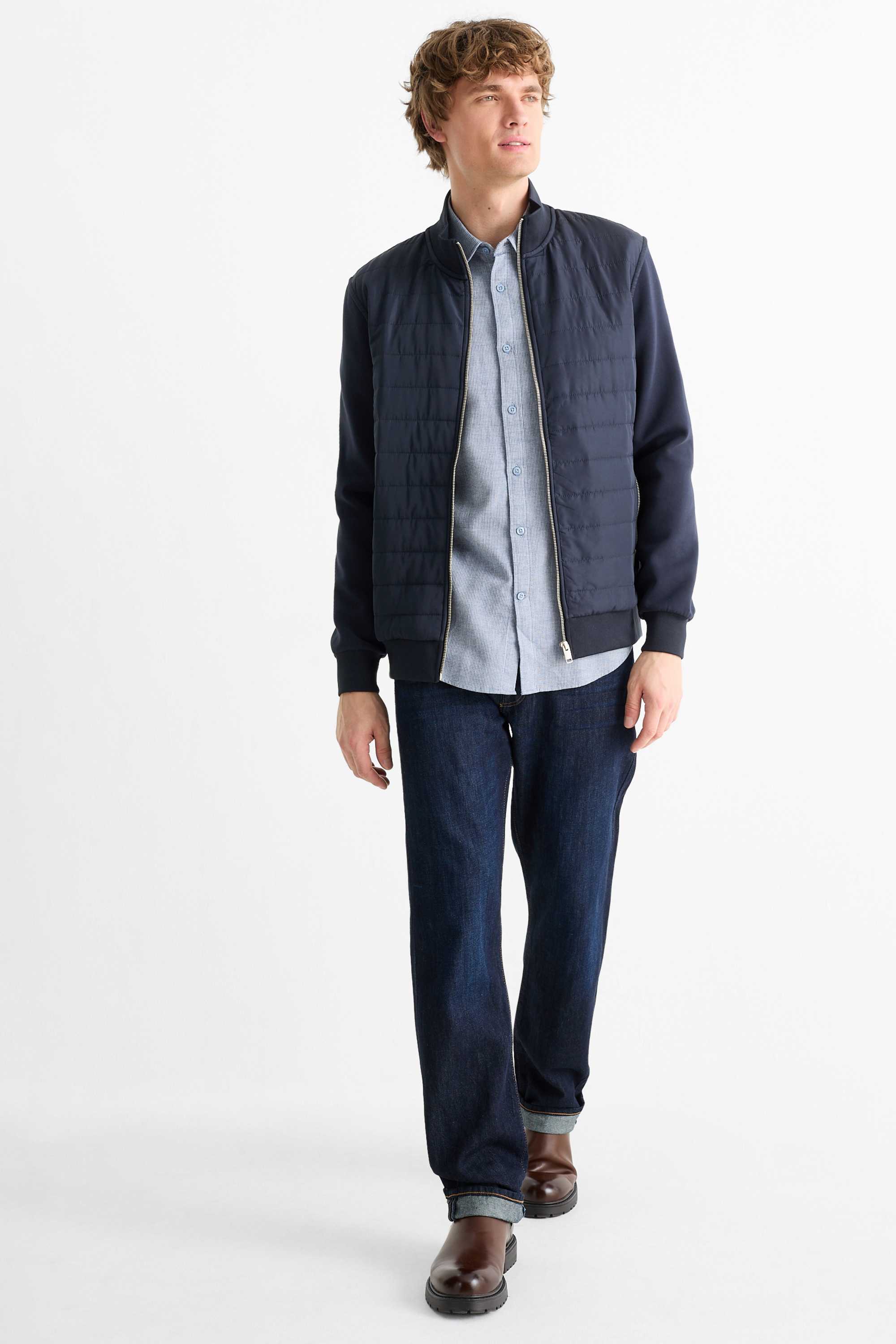 Zip-through sweatshirt dark blue
