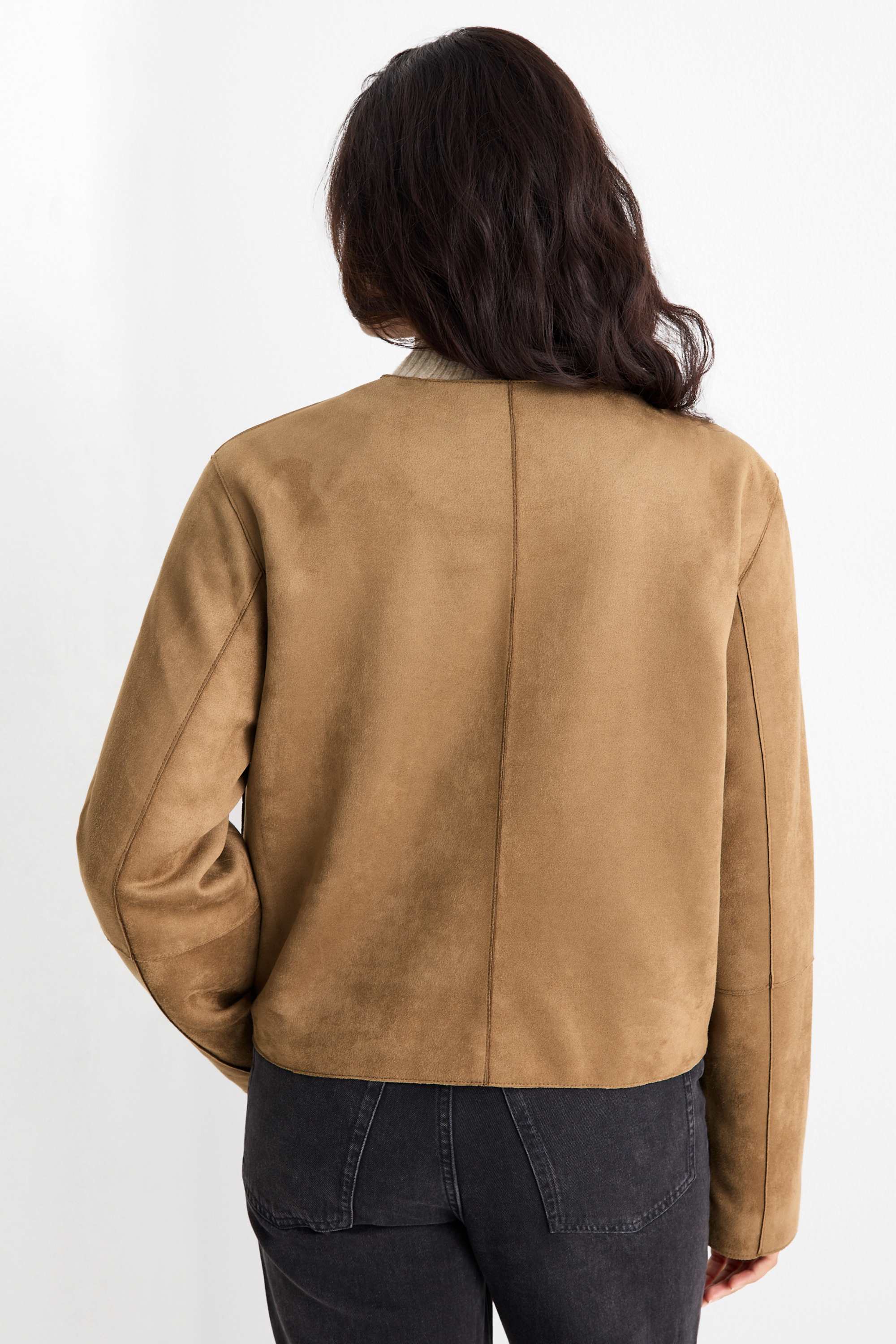 Jacket - faux suede light brown