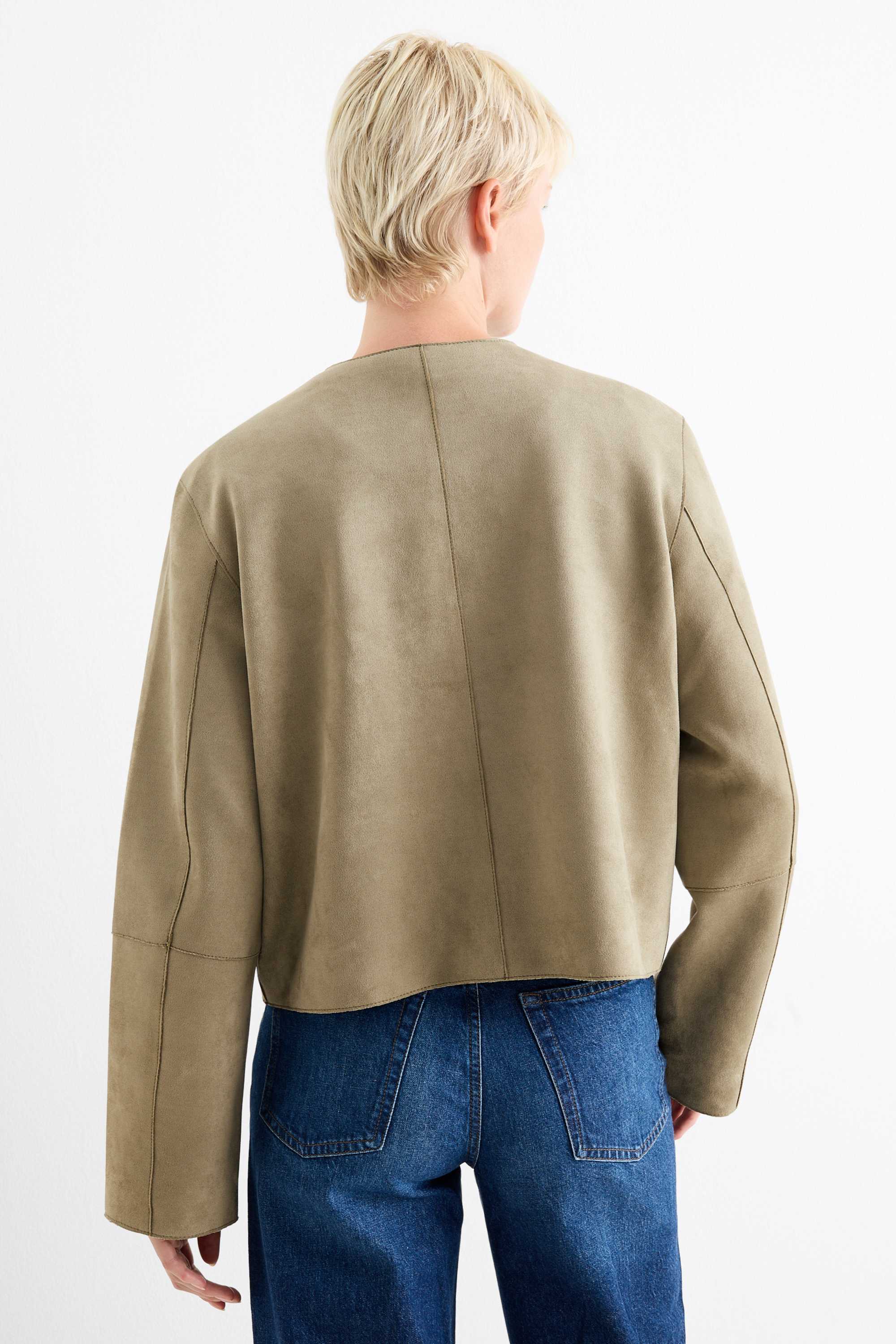 Jacket - faux suede khaki