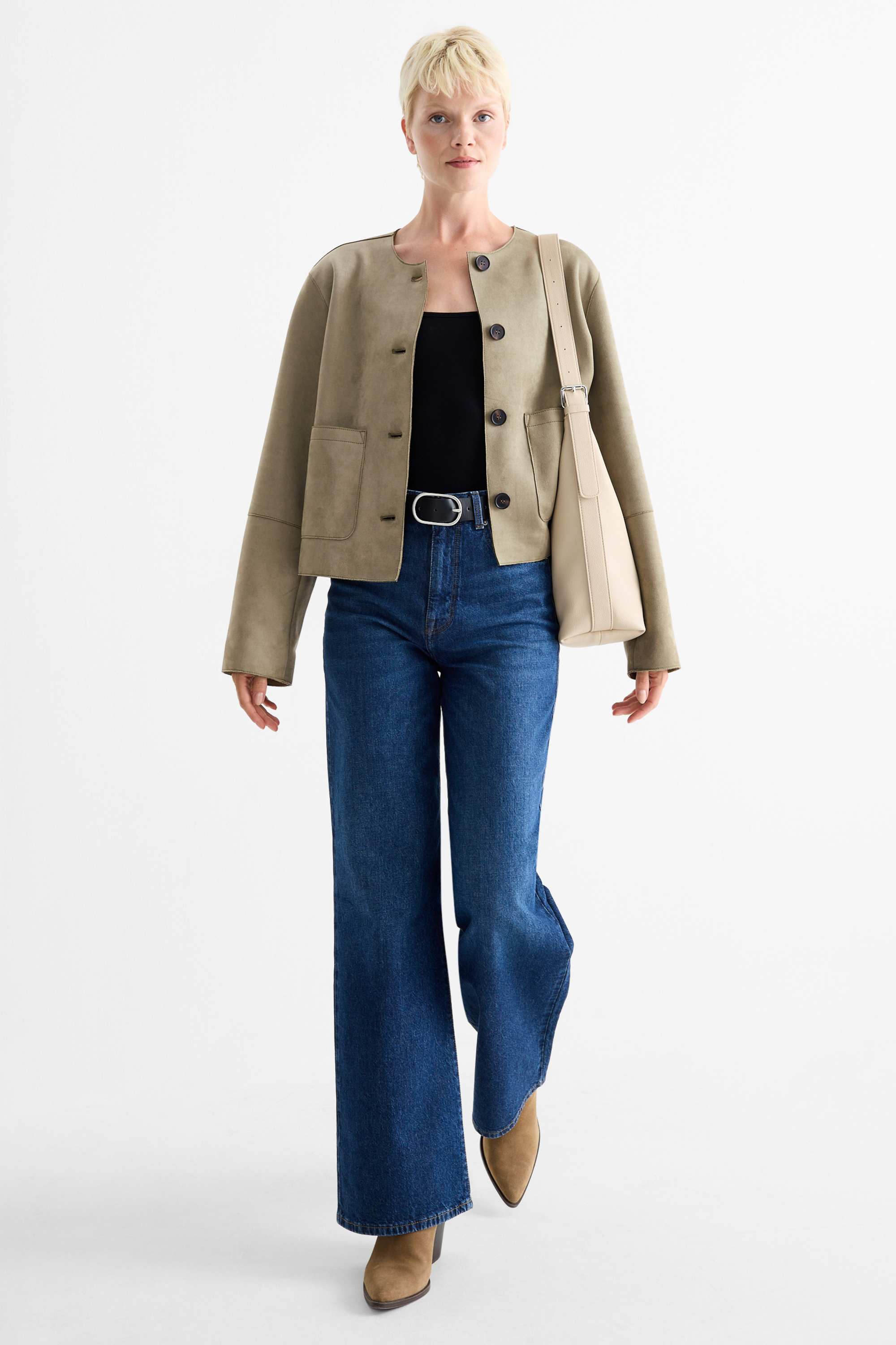 Jacket - faux suede khaki