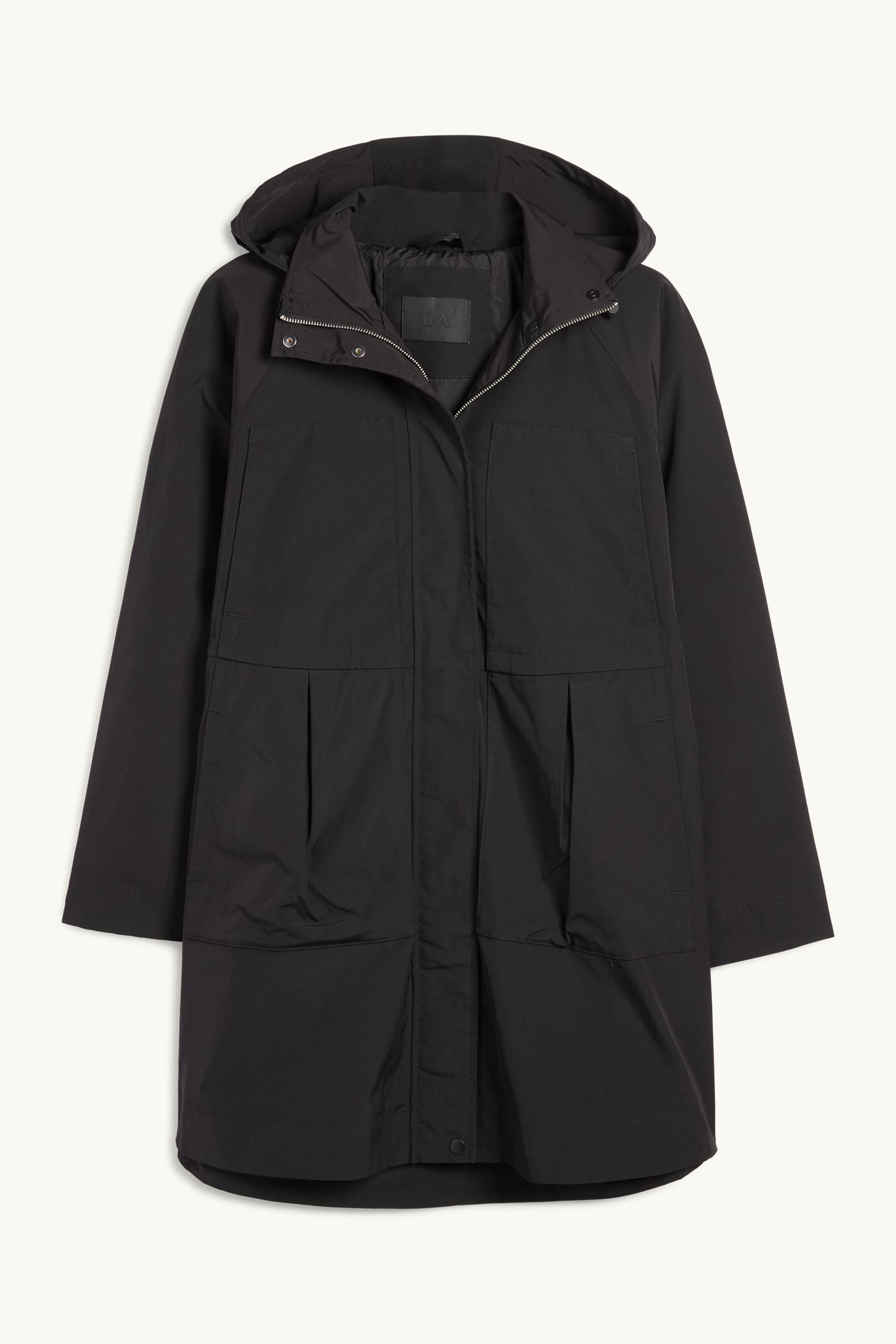 Parka with hood black