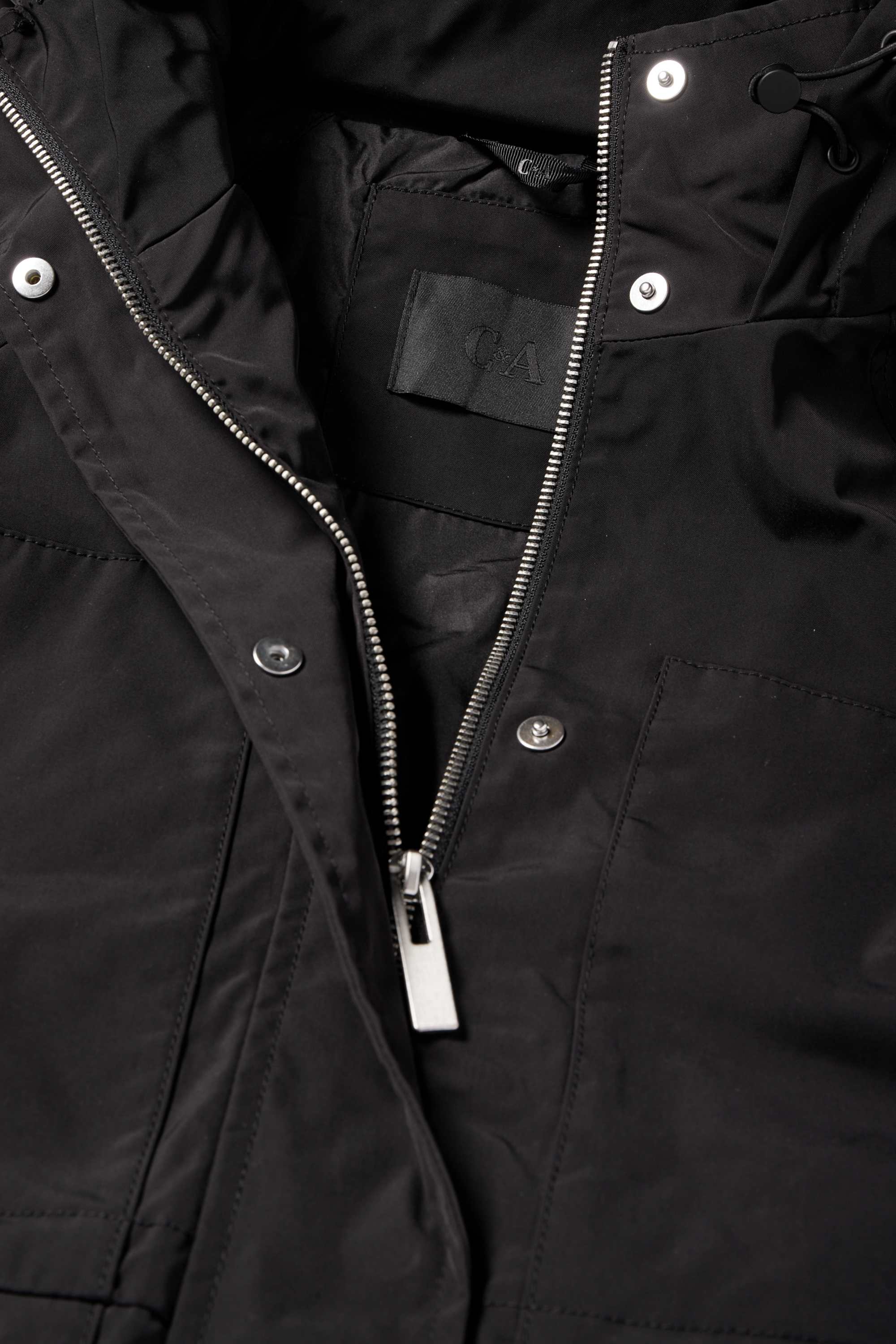 Parka with hood black