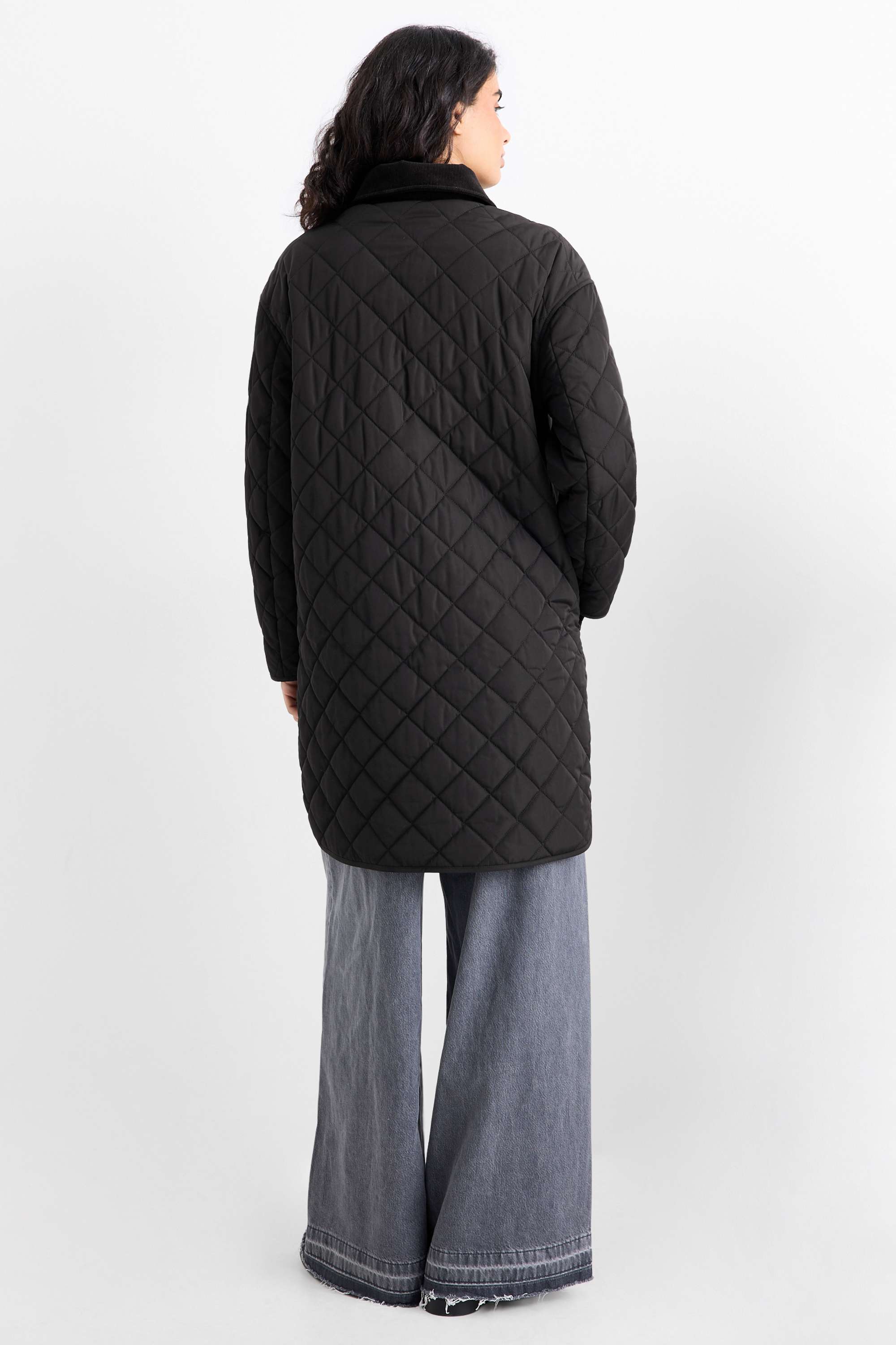 Quilted coat black